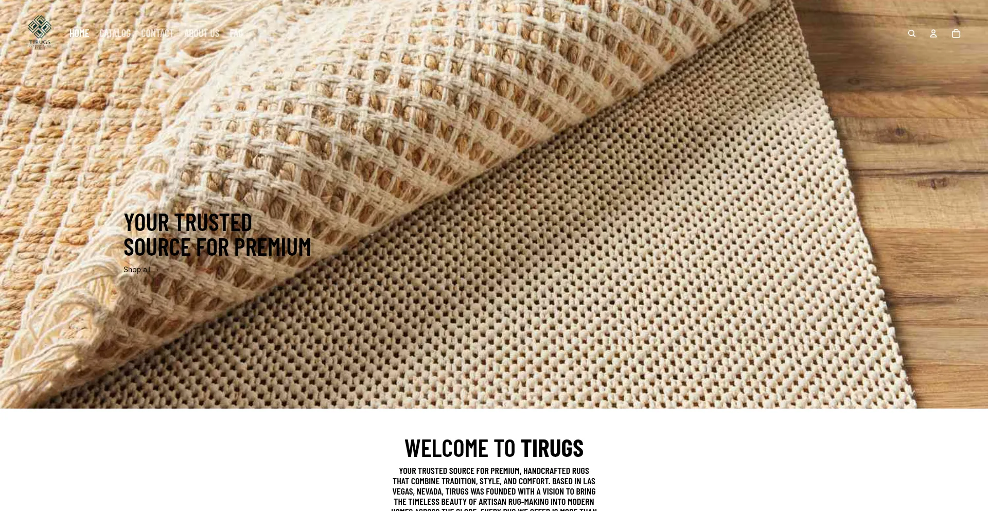 Website screenshot of Tirugs.com