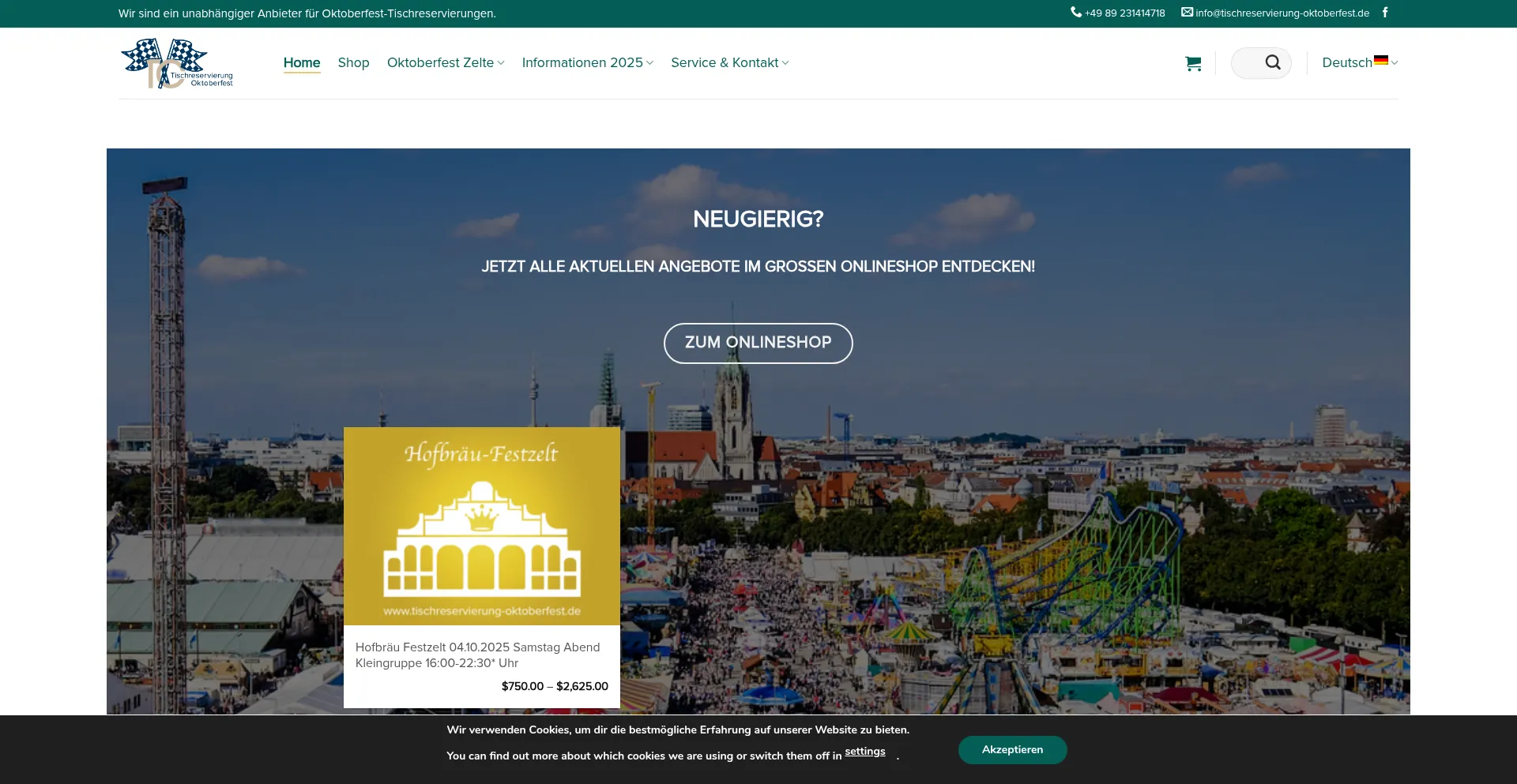 Tischreservierung-oktoberfest.de Screenshot