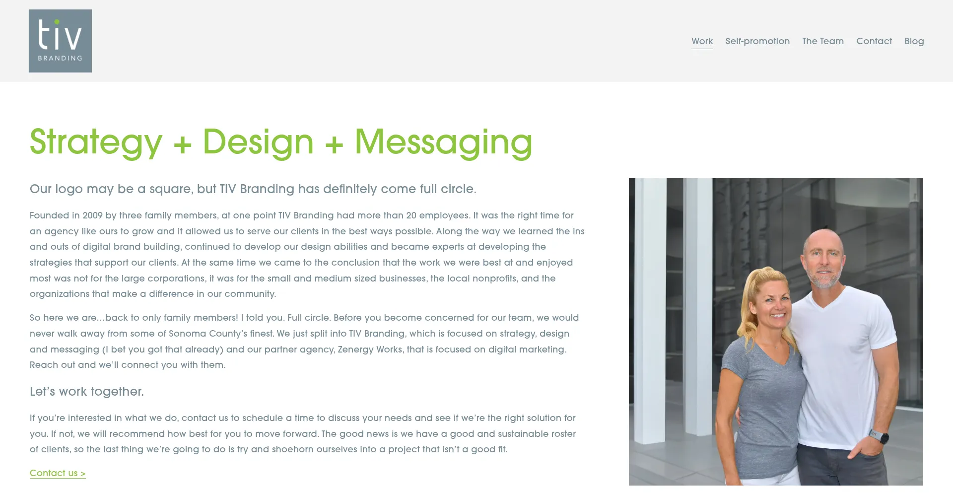 Website screenshot of Tivbranding.com