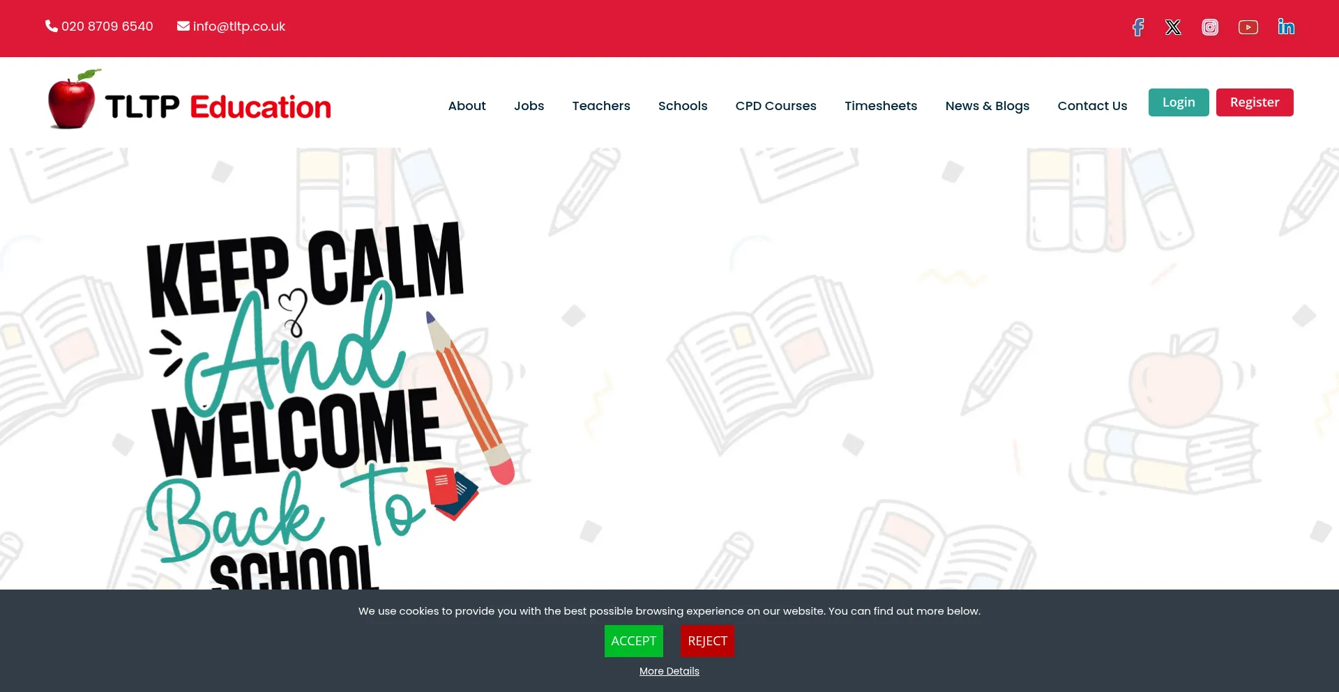 Website screenshot of Tltpeducation.co.uk