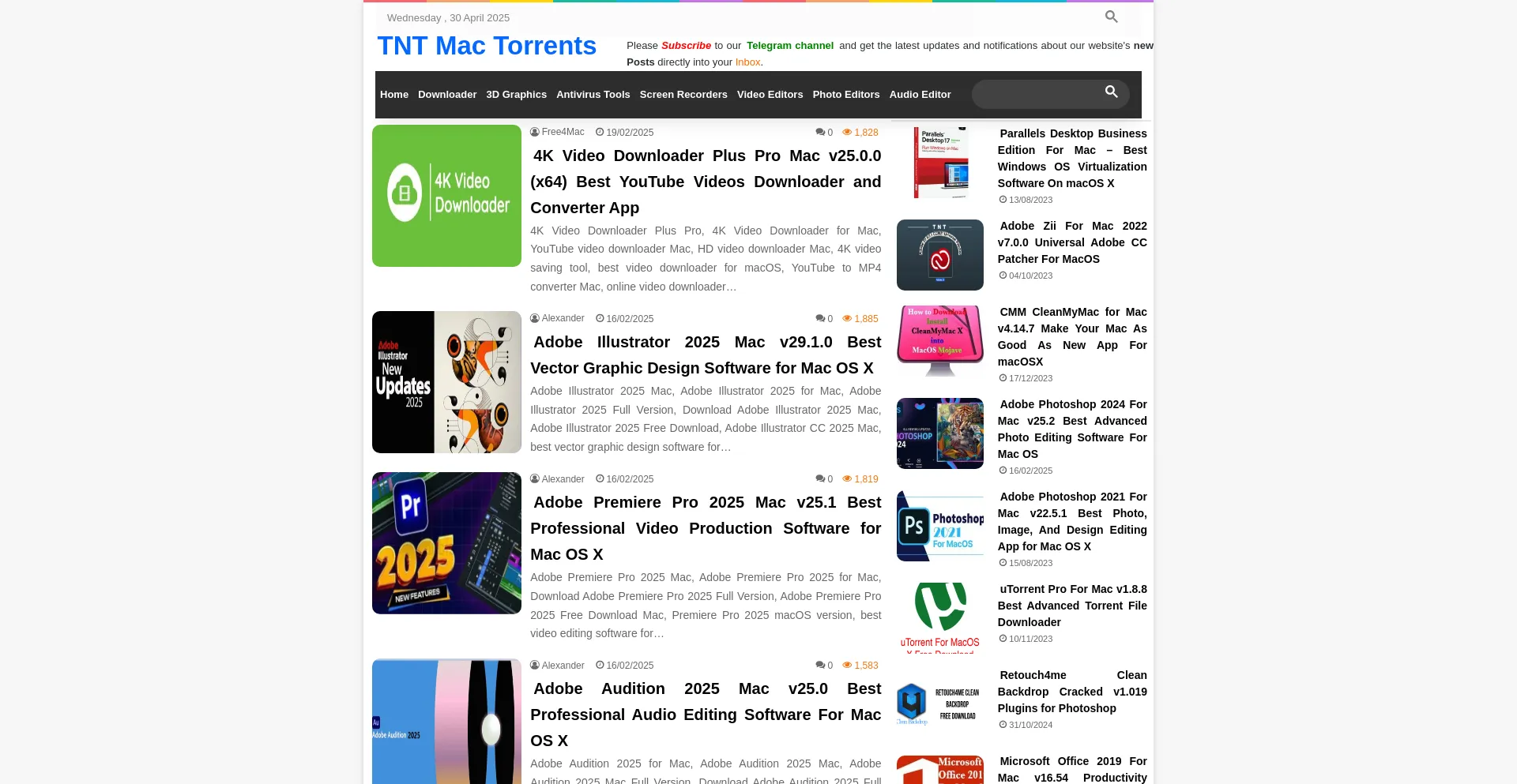 Website screenshot of Tntmactorrents.com