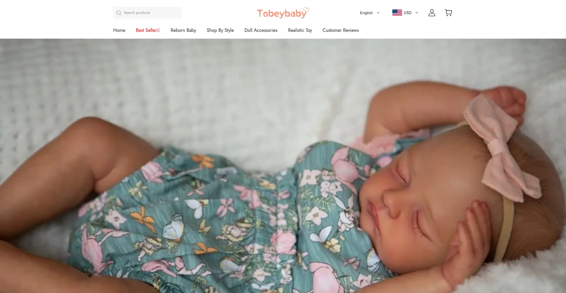 Website screenshot of Tobeybaby.com