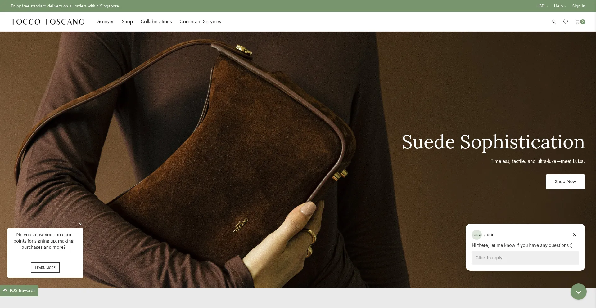 Website screenshot of Toccotoscano.com