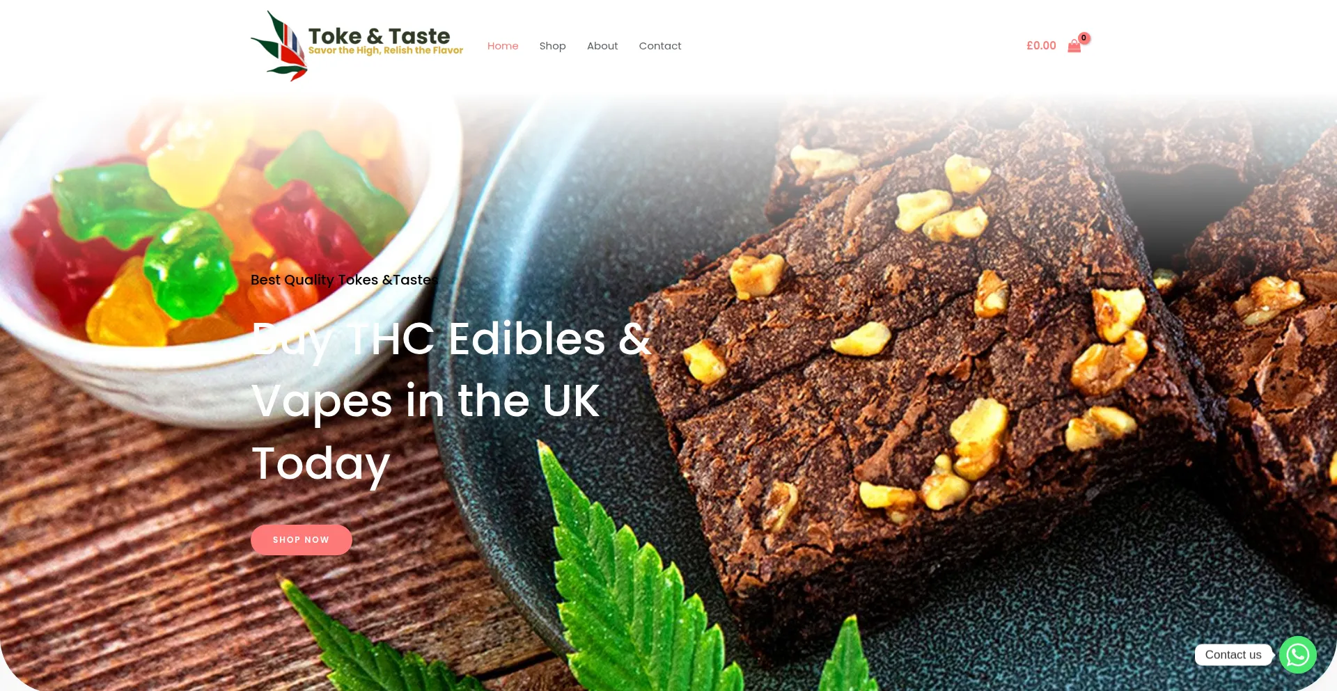 Website screenshot of Tokeandtaste.uk