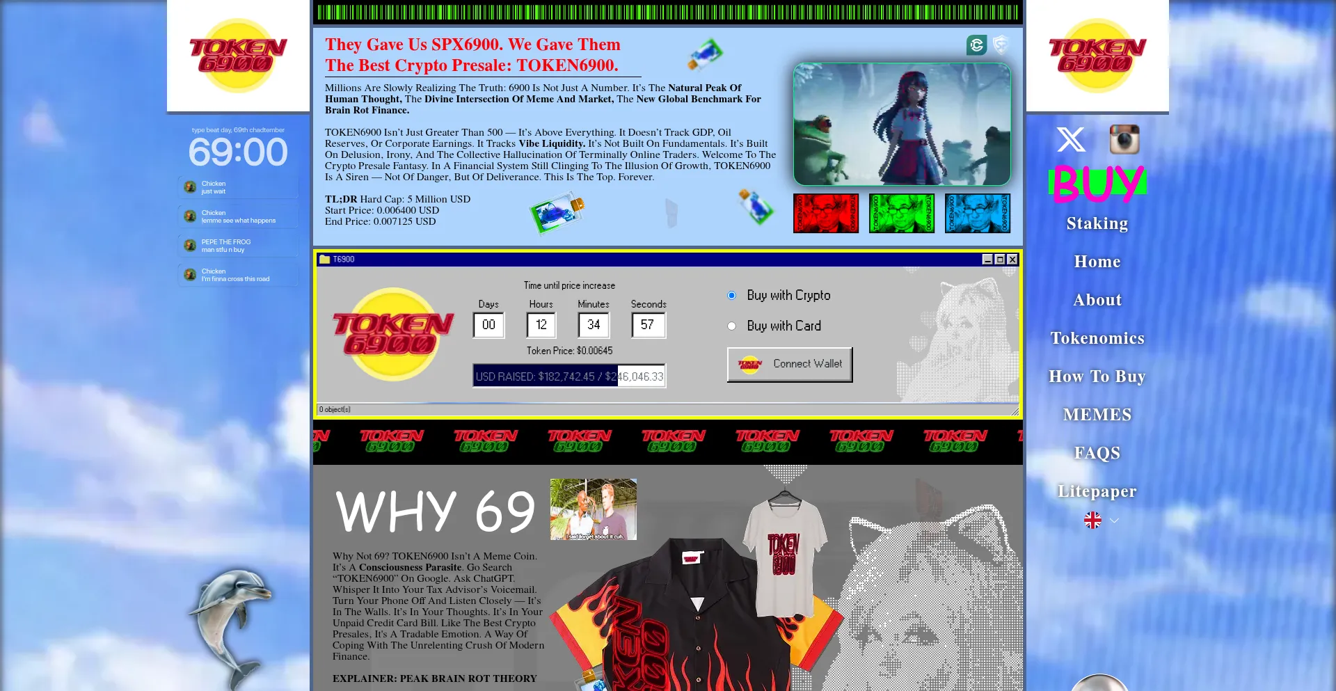 Website screenshot of Token6900.com