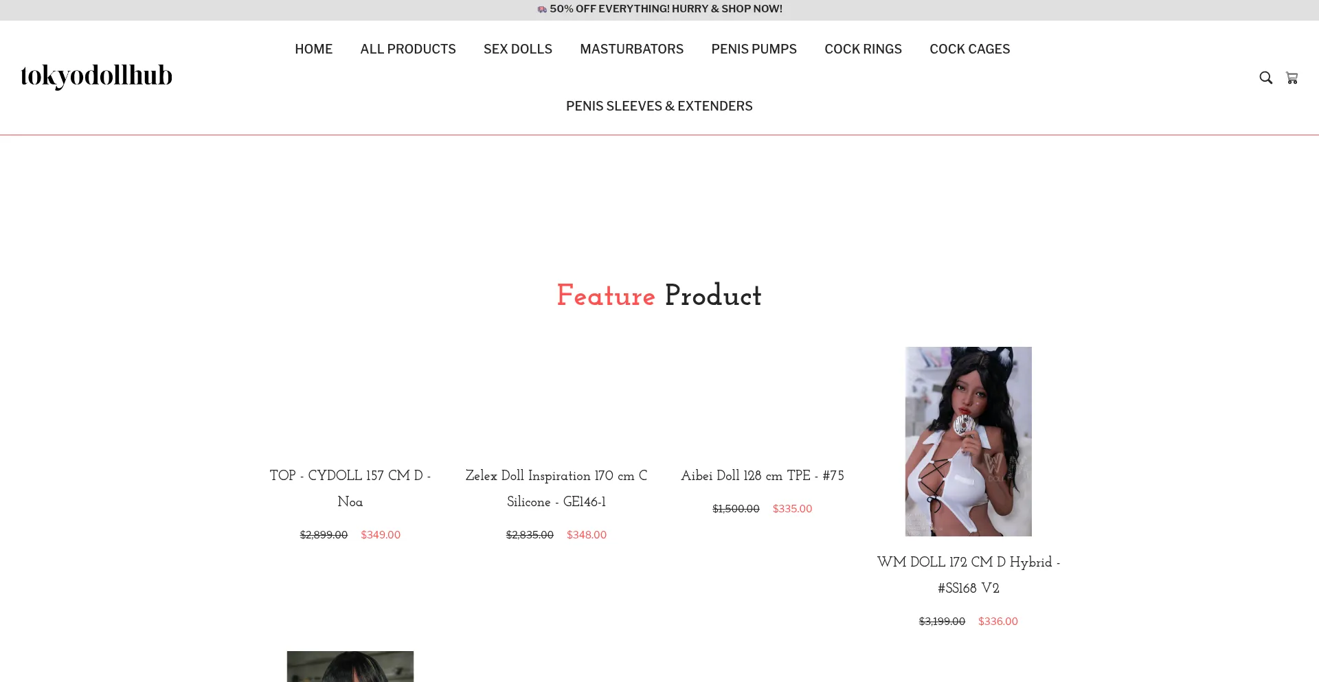 Website screenshot of Tokyodollhub.com