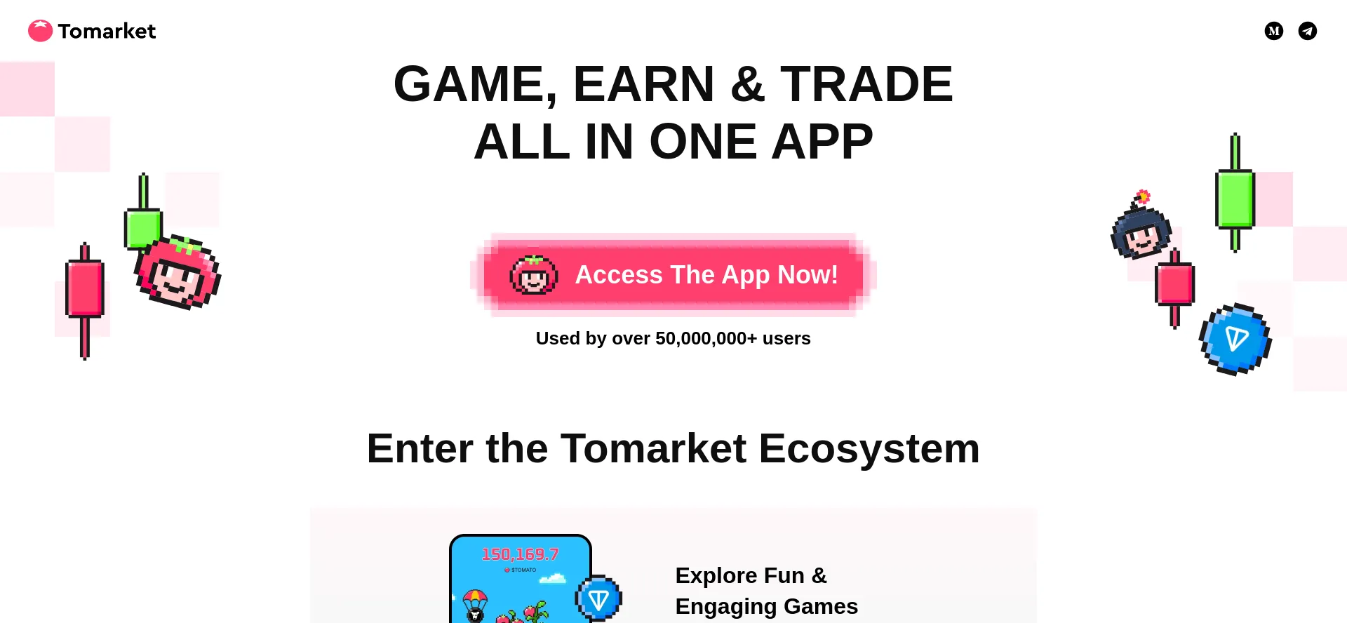 Website screenshot of Tomarket.ai