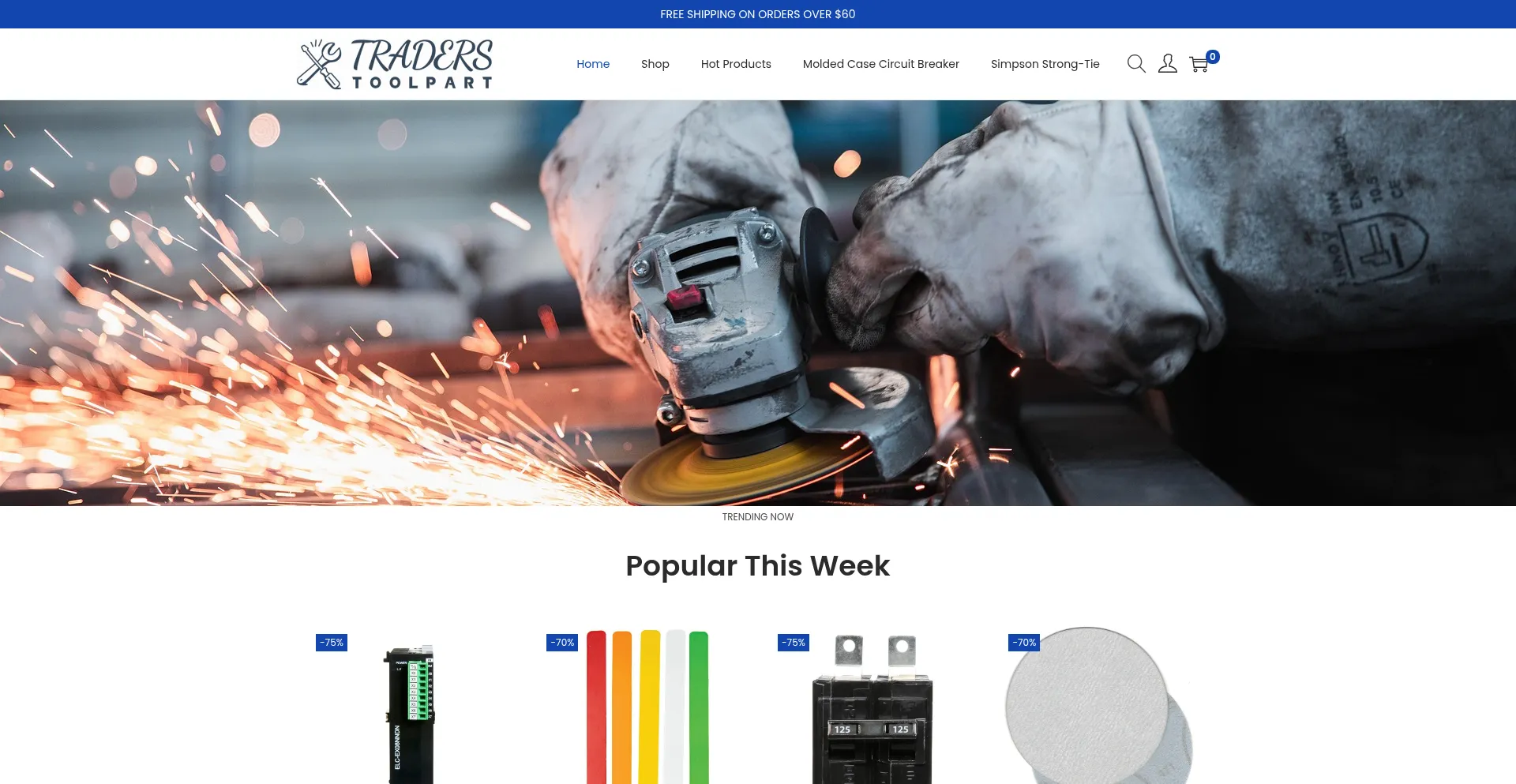 Website screenshot of Toolparttraders.com