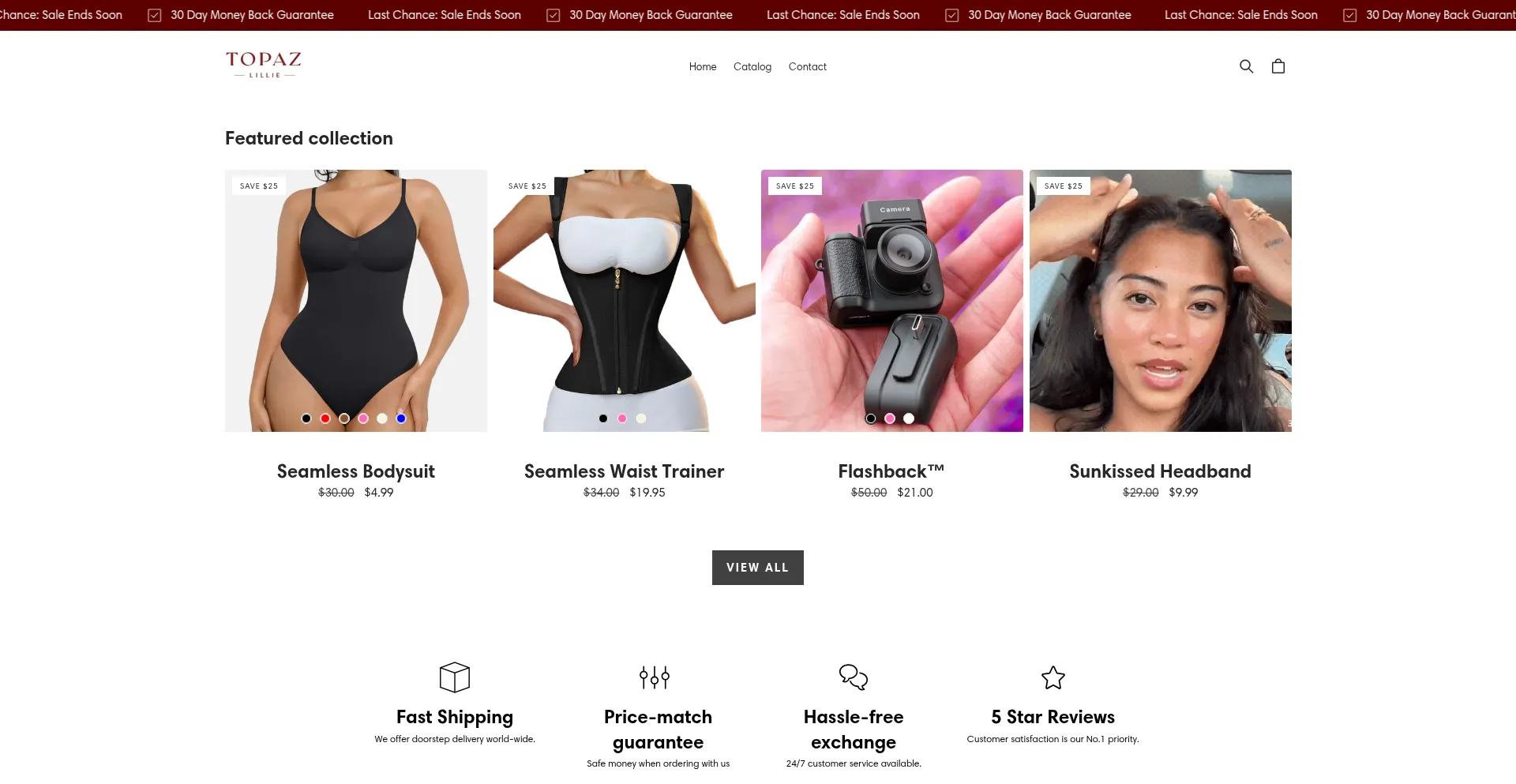 Website screenshot of Topazlillie.store