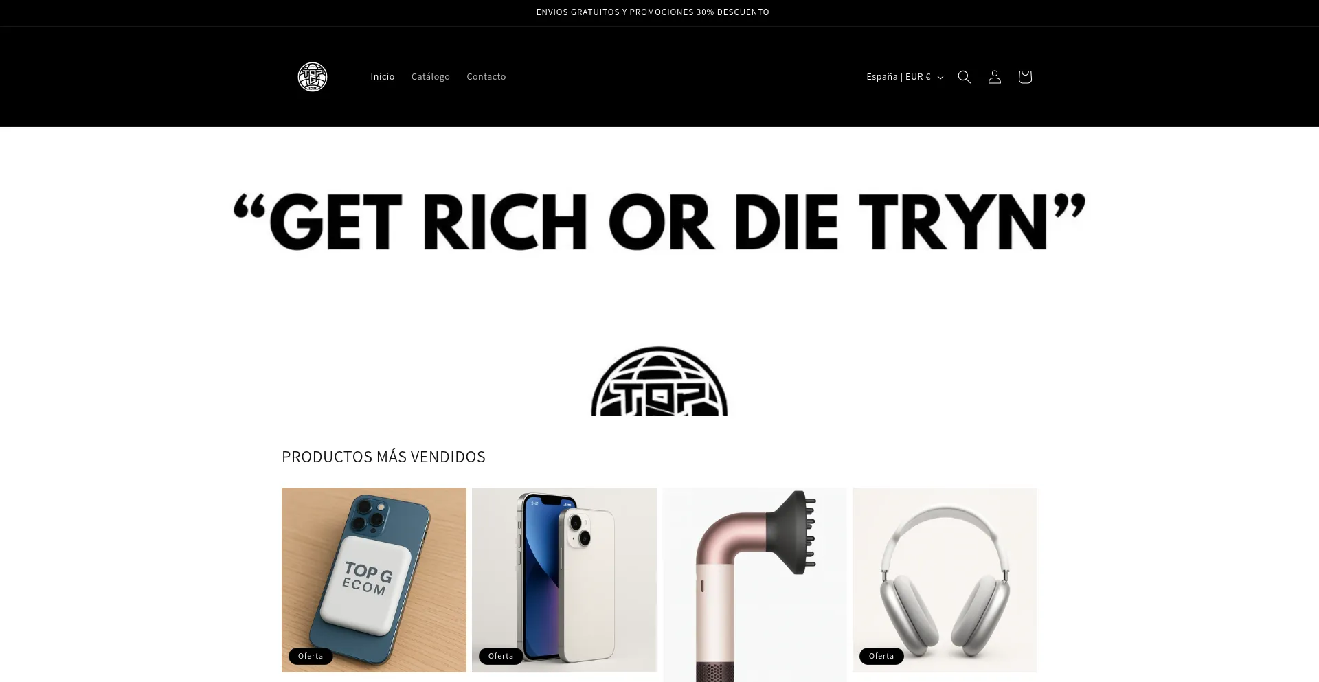 Website screenshot of Topgecom.com