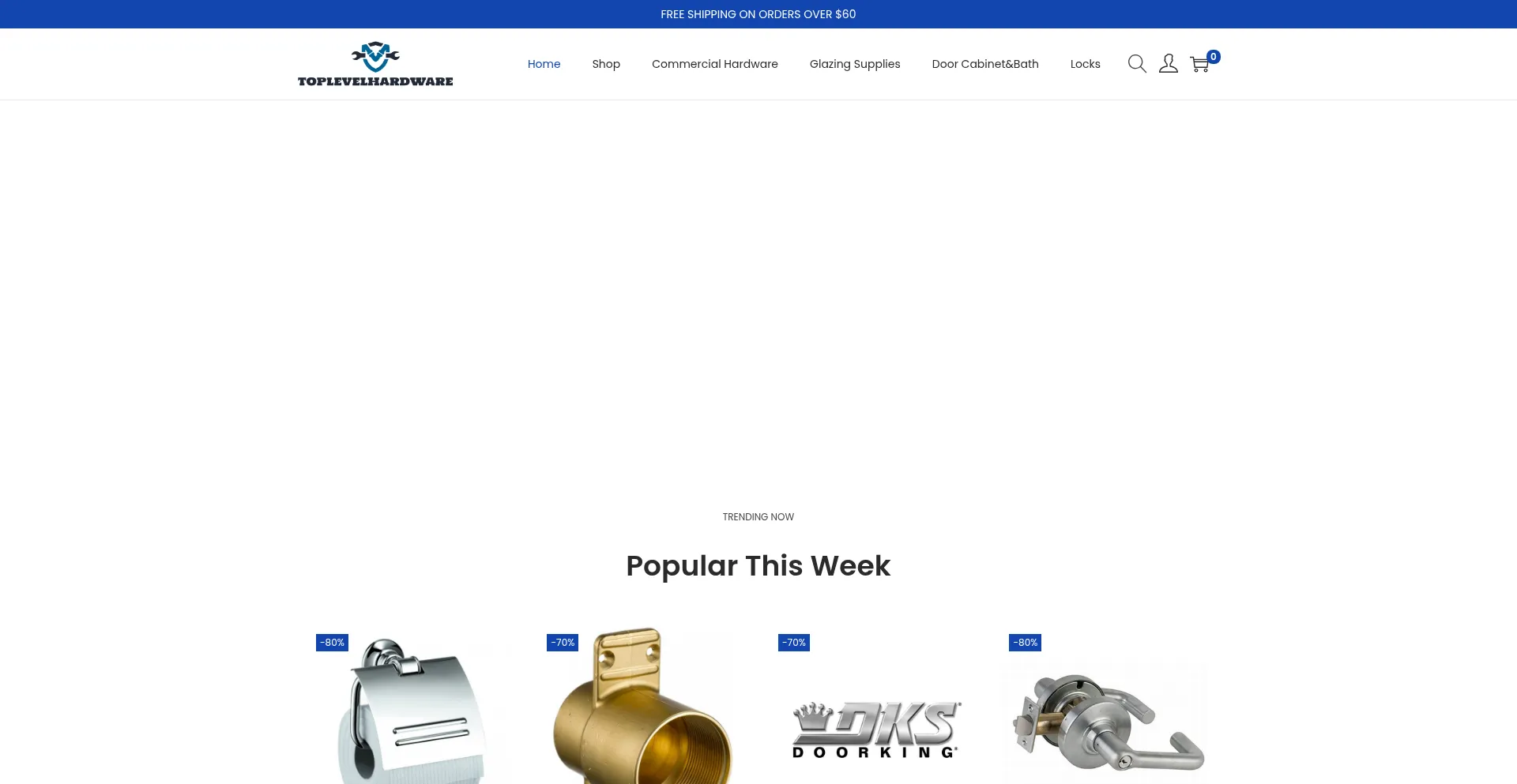 Website screenshot of Toplevelhardware.com