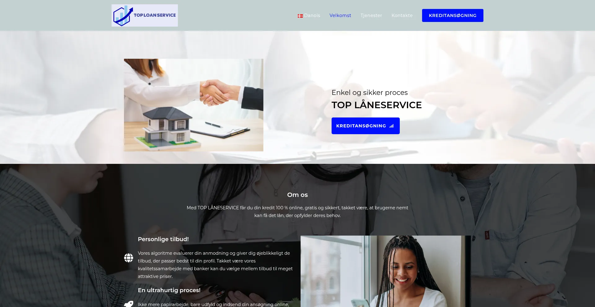 Website screenshot of Toploanservice.com