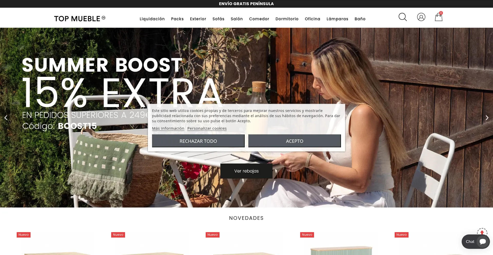 Website screenshot of Topmueble.com