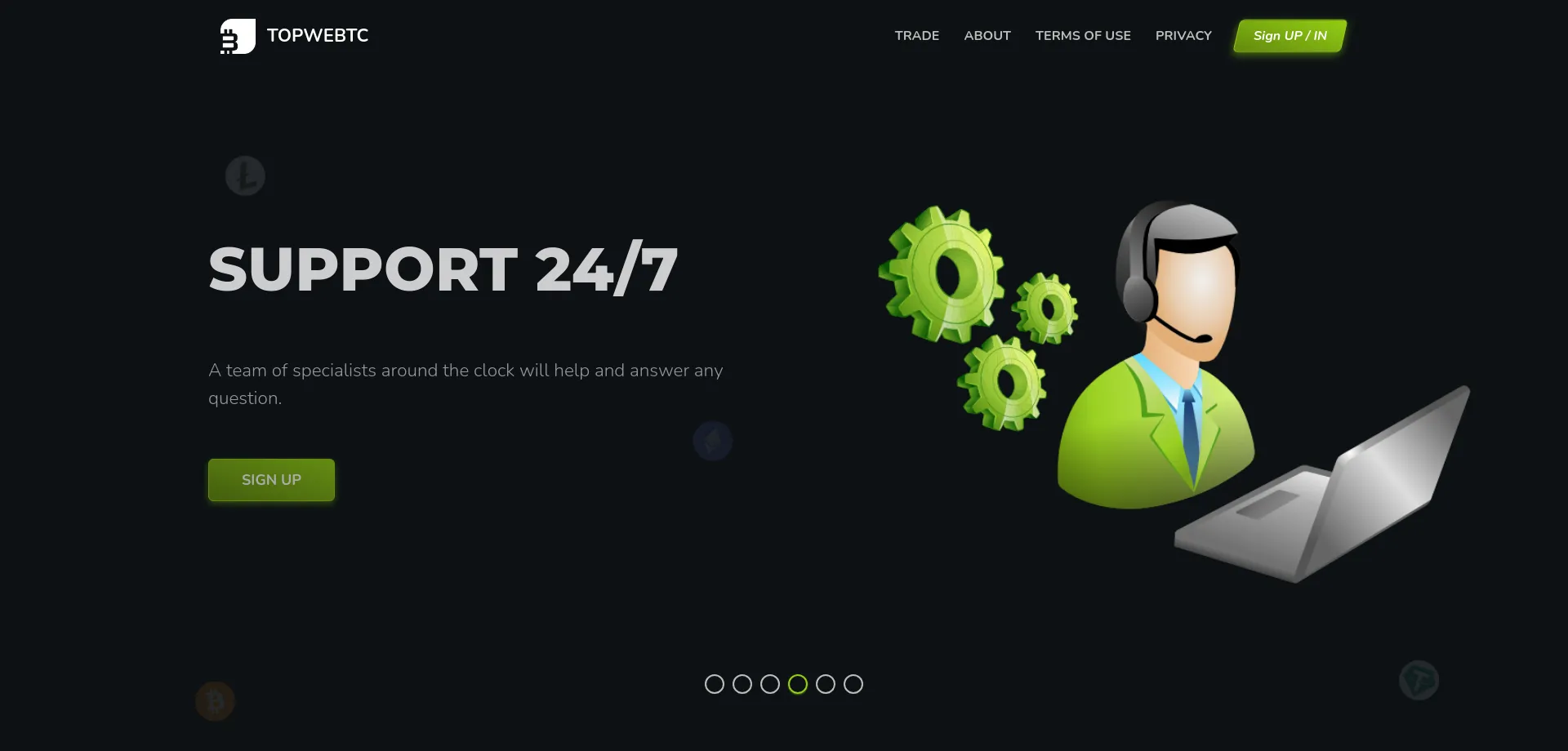 Website screenshot of Topwebtc.com