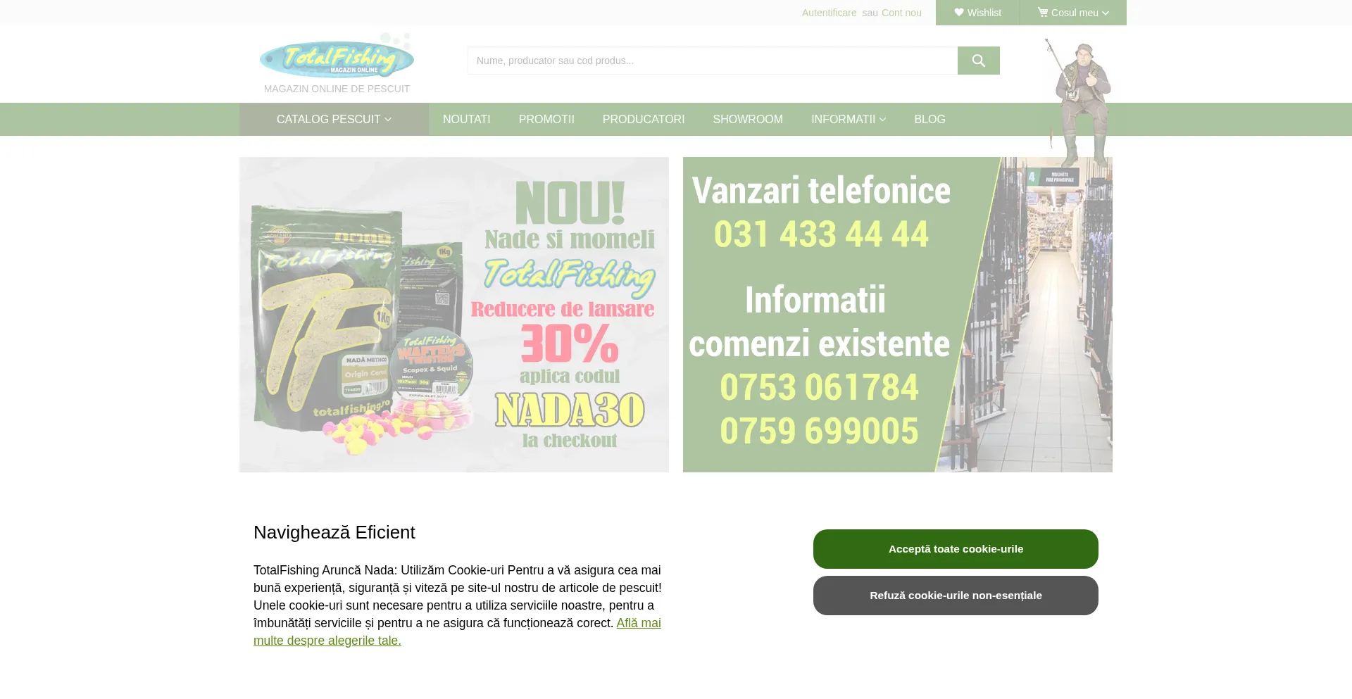 Website screenshot of Totalfishing.ro