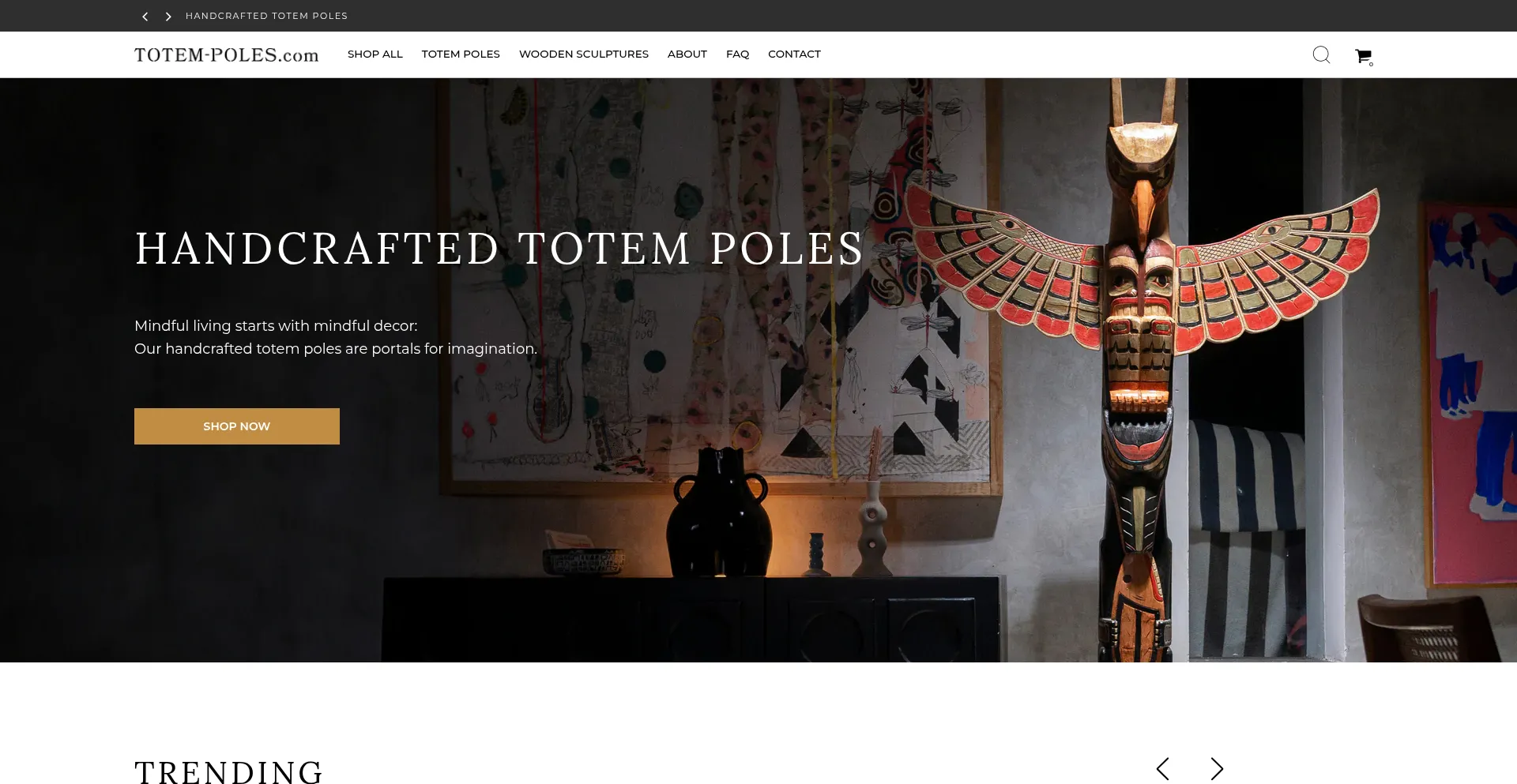 Website screenshot of Totem-poles.com