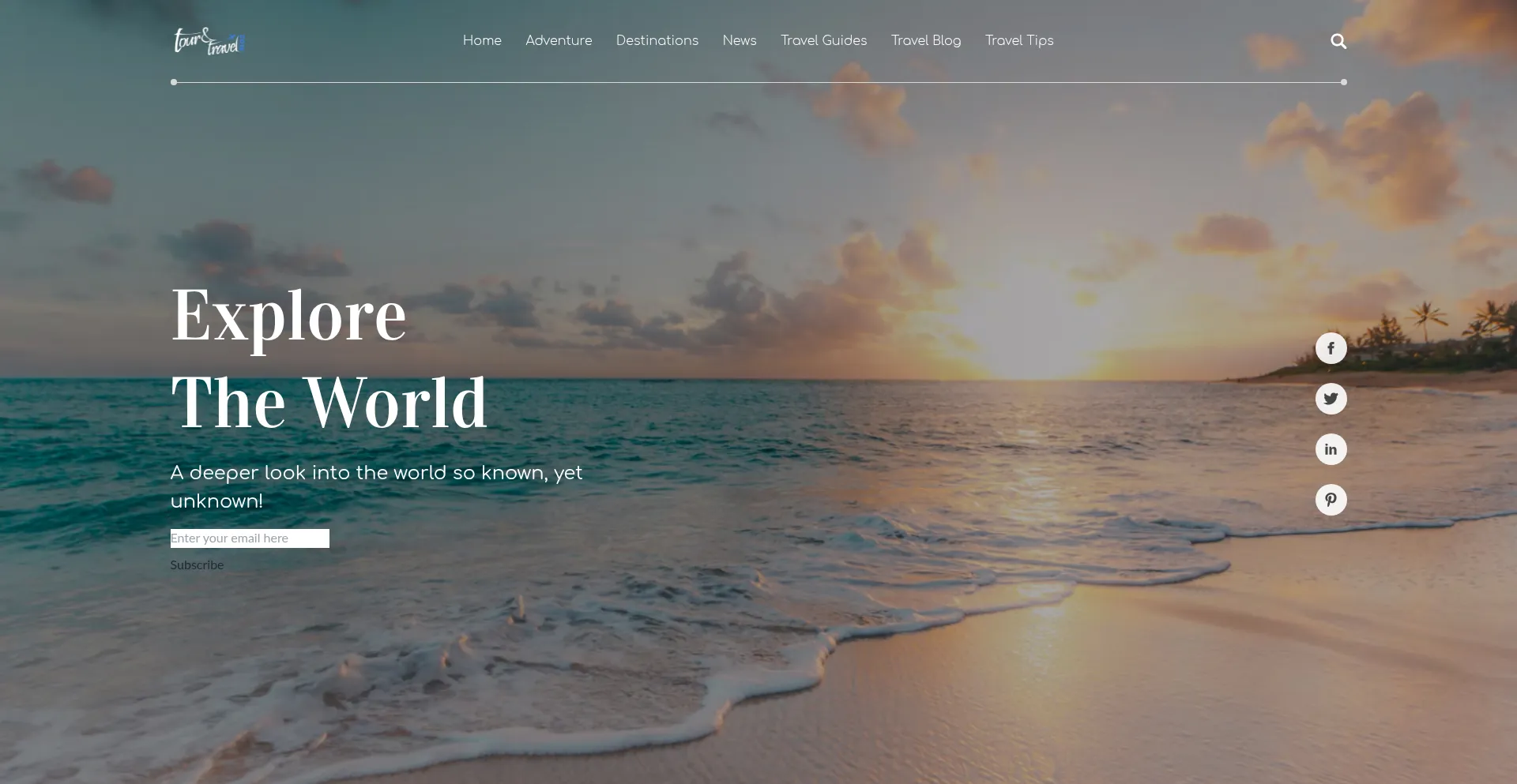 Website screenshot of Tourandtravelblog.com