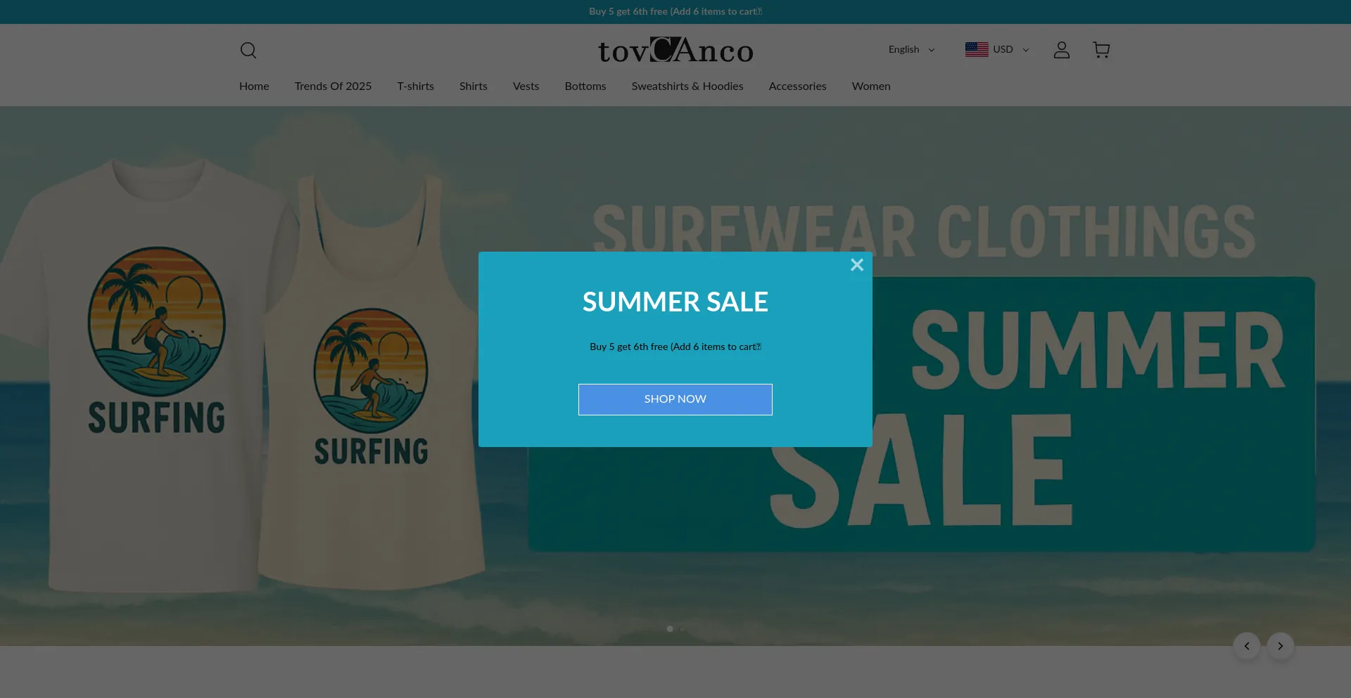 Website screenshot of Tovcanco.com