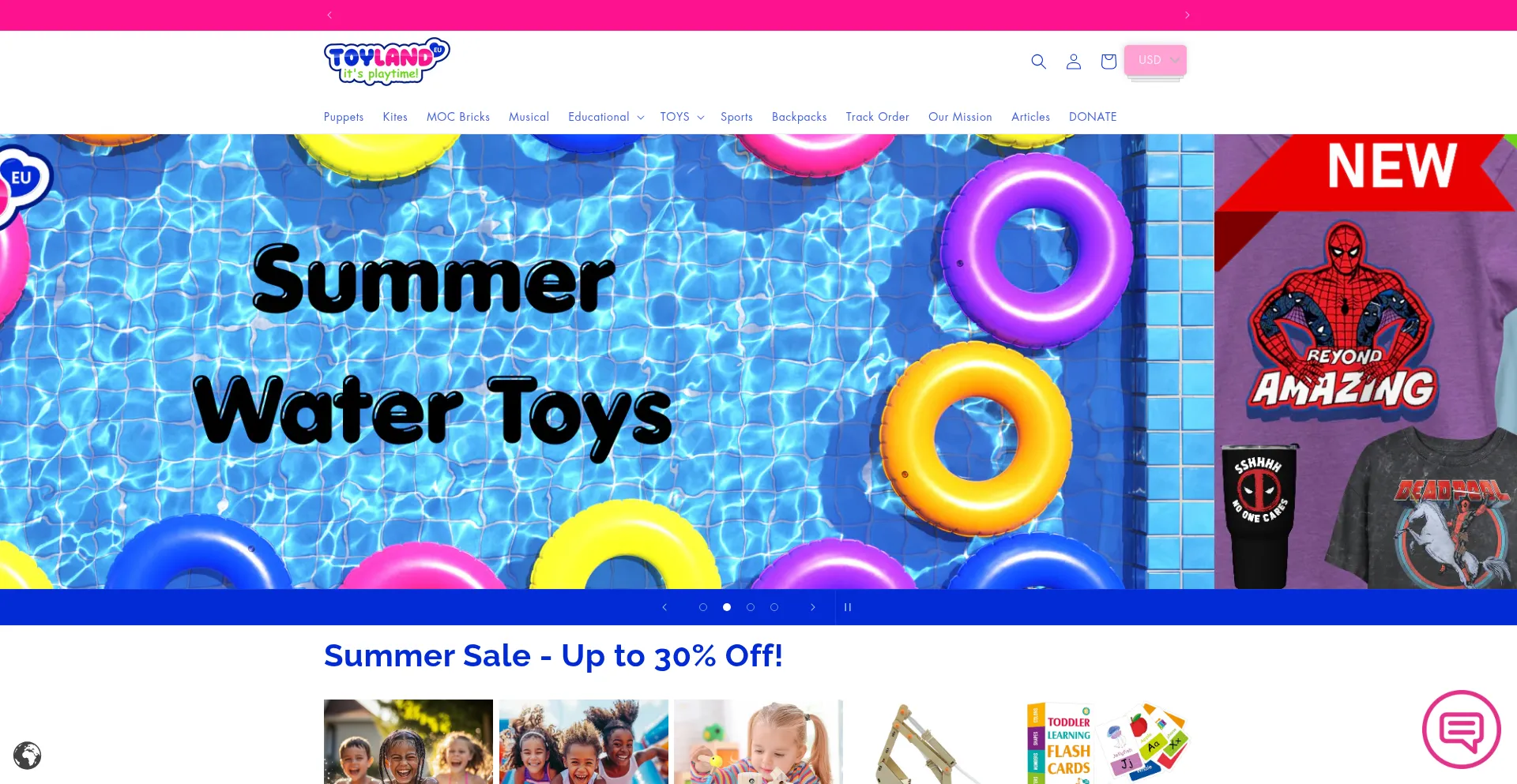 Website screenshot of Toylandeu.com