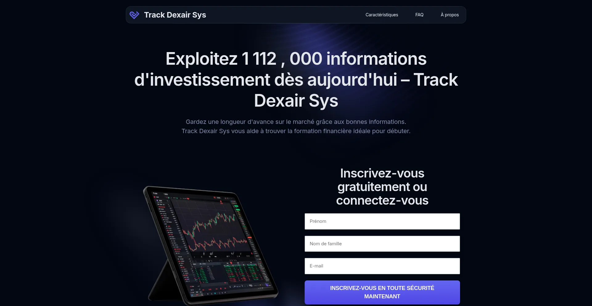 Website screenshot of Trackdexairsys.com
