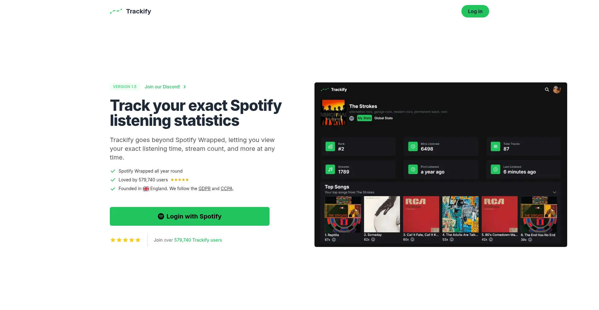 Website screenshot of Trackify.am