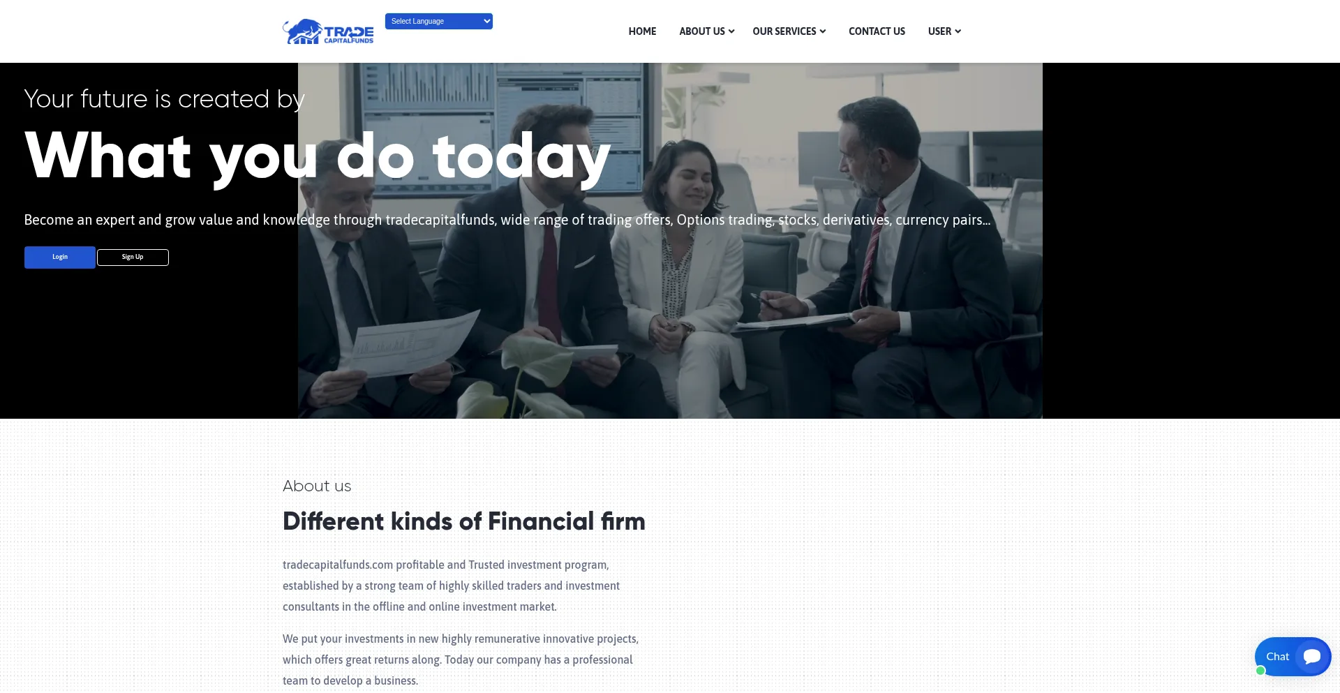 Website screenshot of Tradecapitalfunds.com