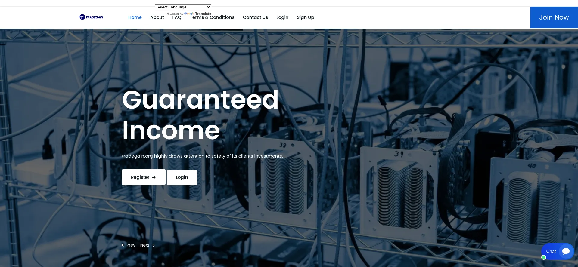 Tradegain.org Screenshot