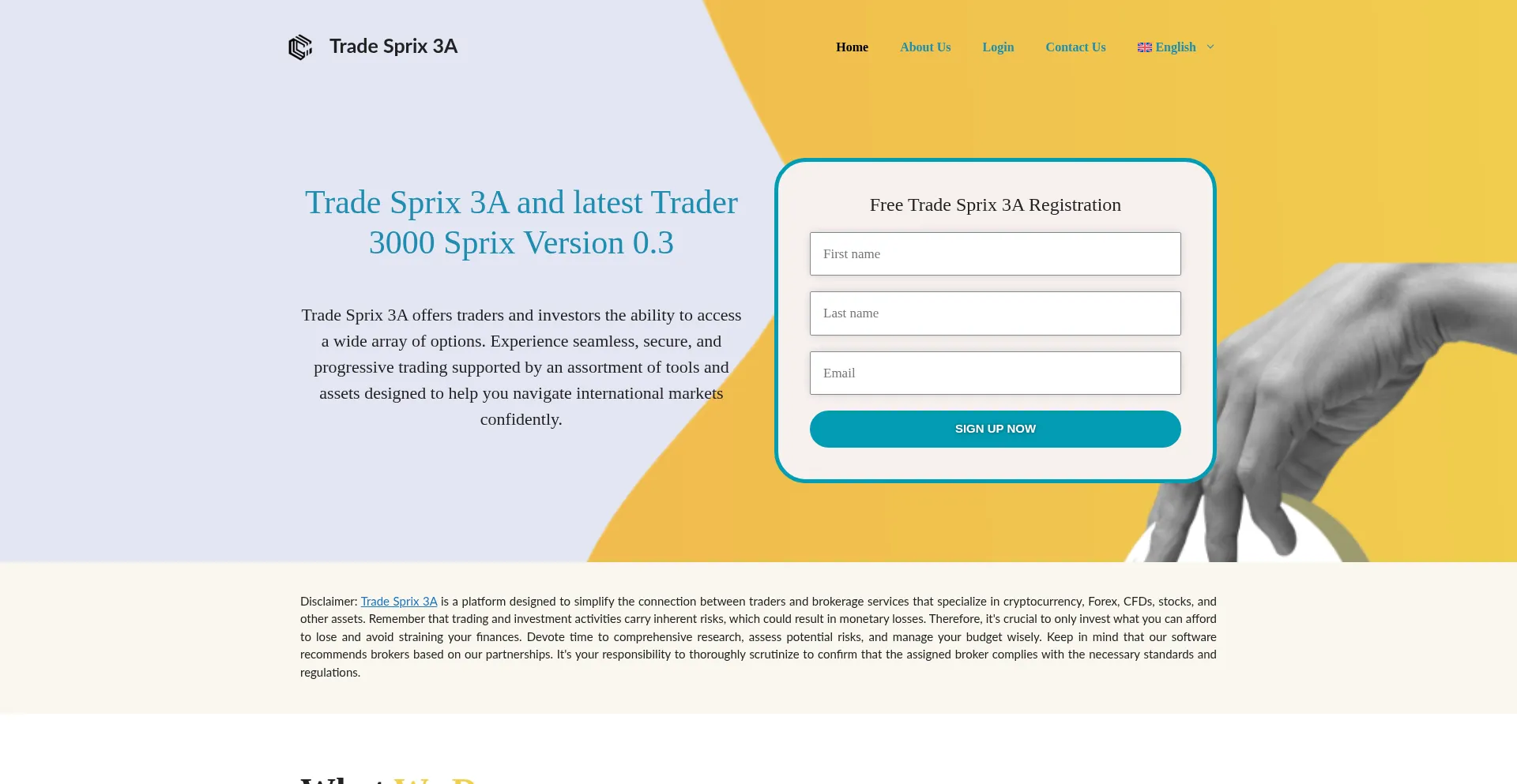 Website screenshot of Tradesprixai.com