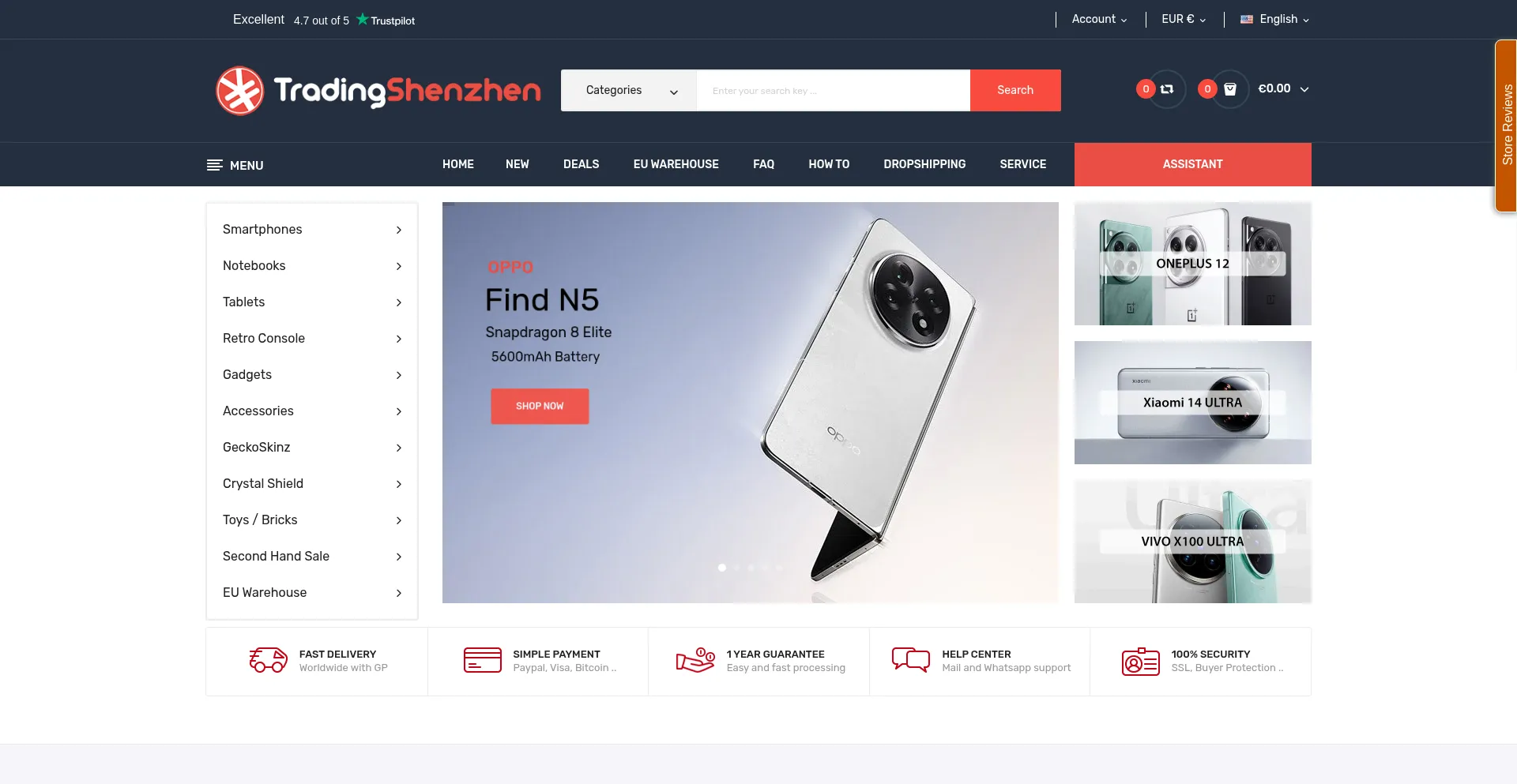 Website screenshot of Tradingshenzhen.com