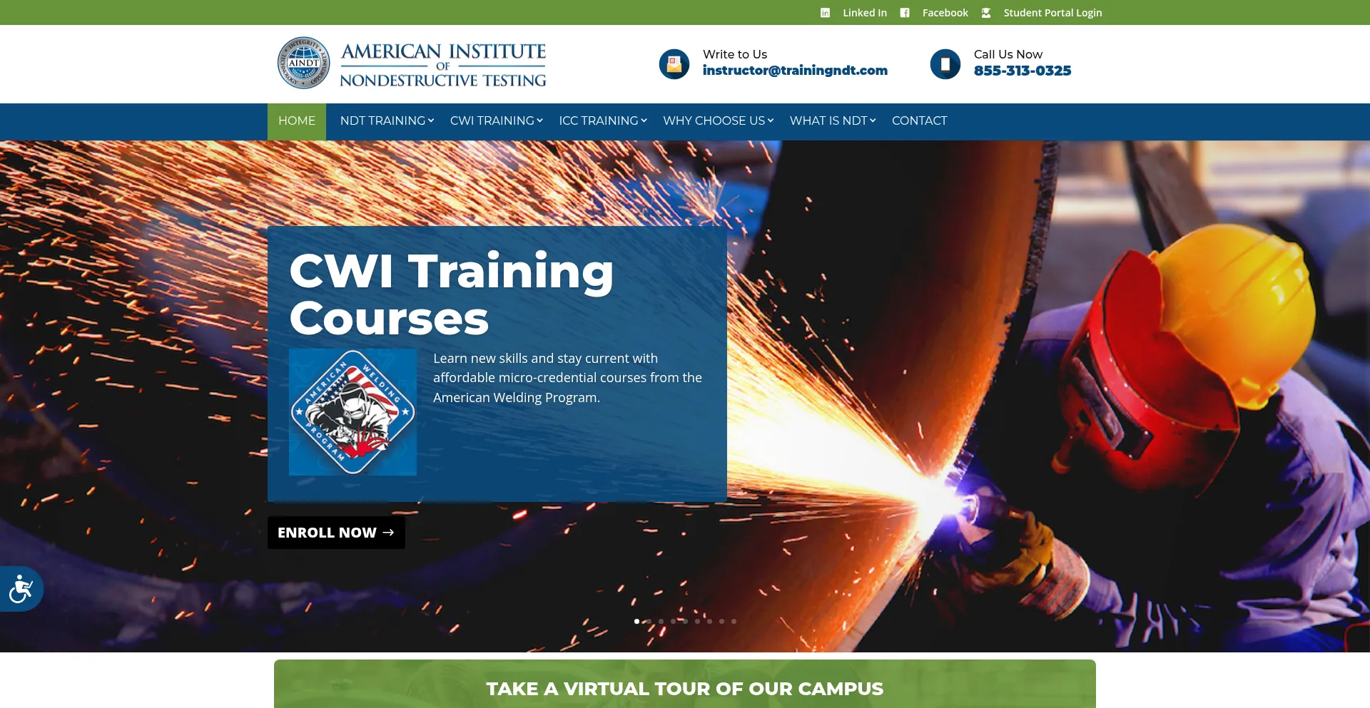 Website screenshot of Trainingndt.com