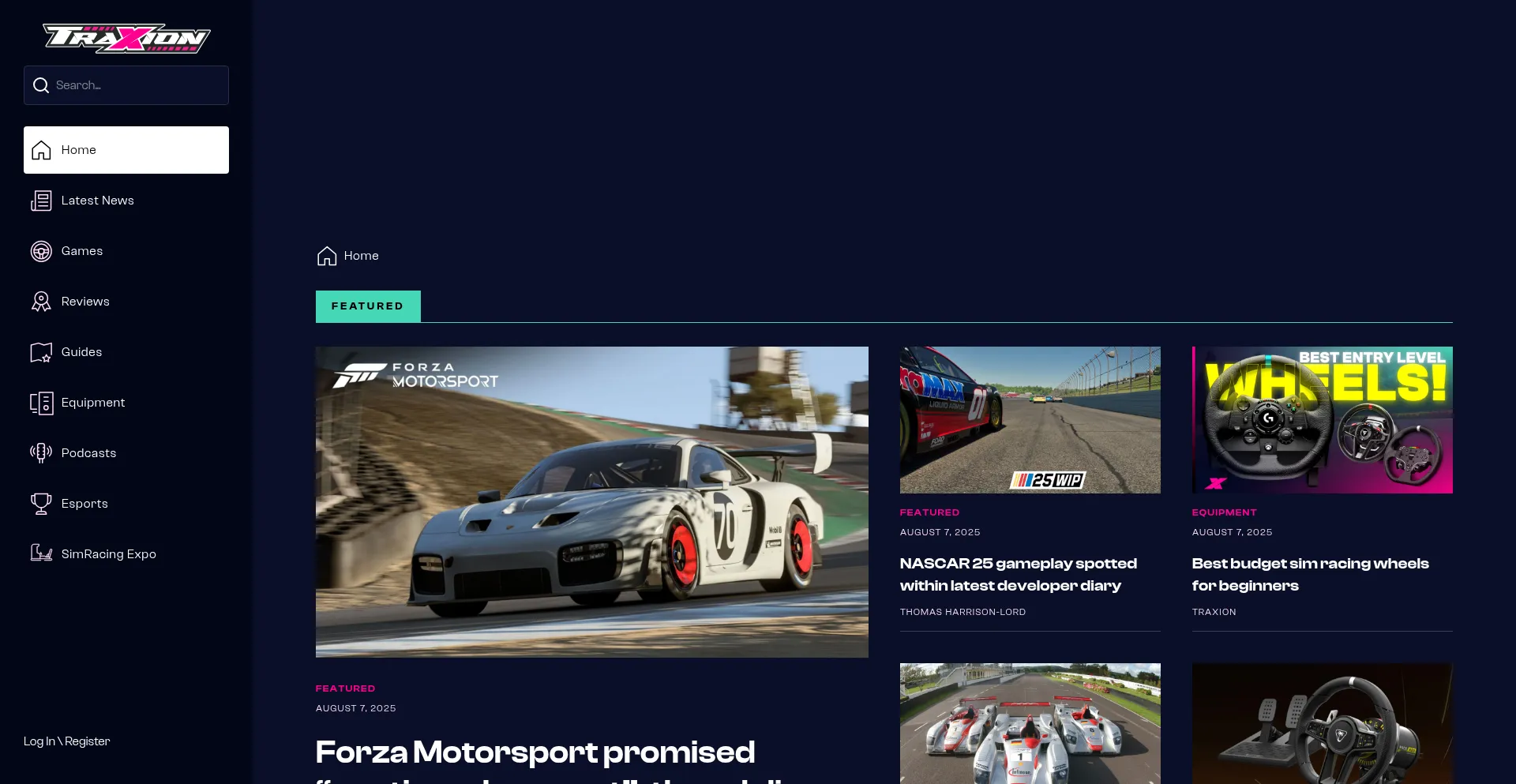 Website screenshot of Traxion.gg