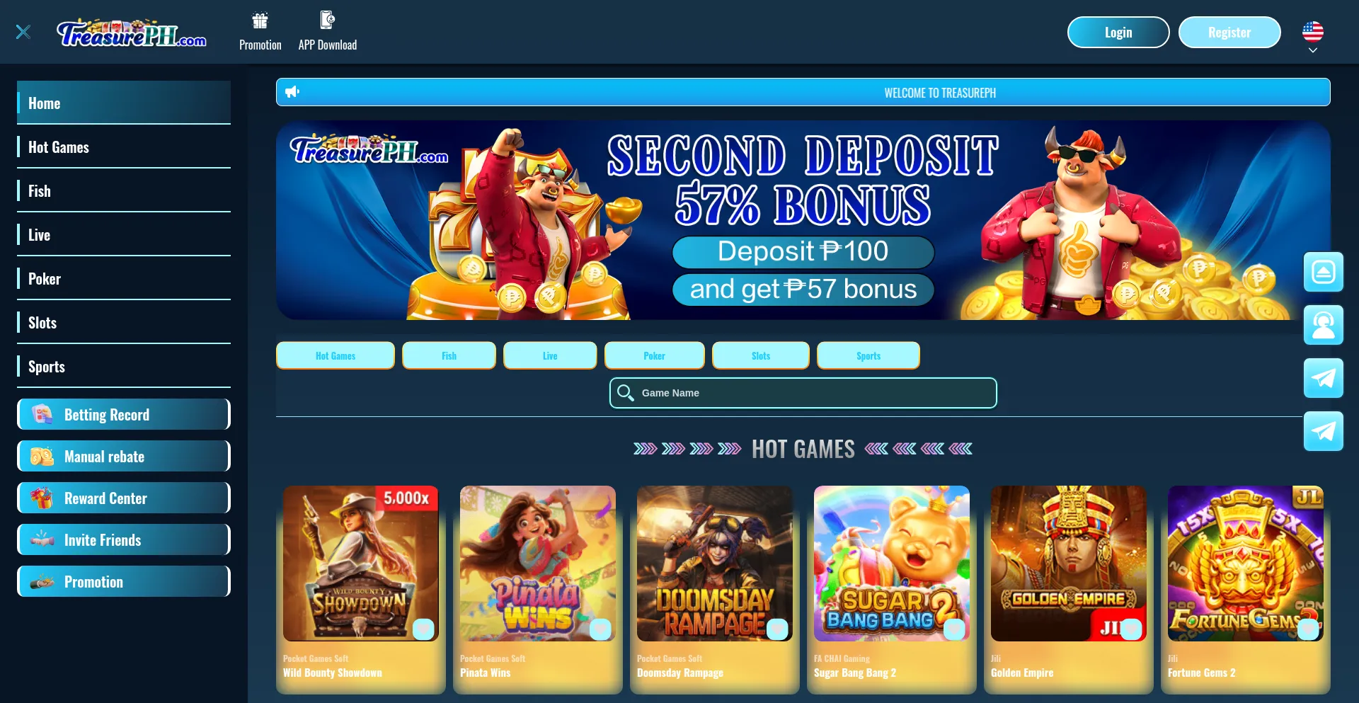Website screenshot of Treasureph.top