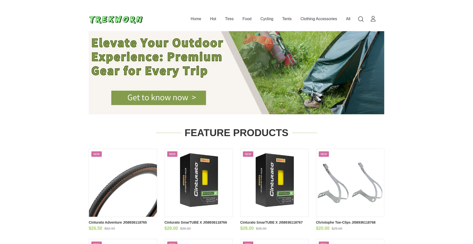 Website screenshot of Trekworn.com