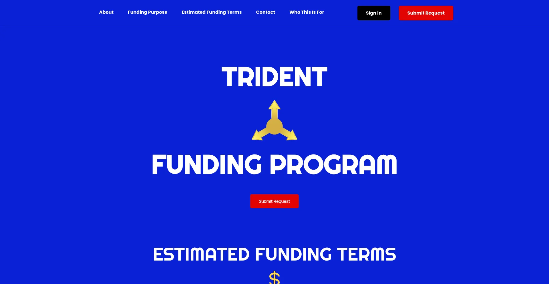 Tridentfundingprogram.com Screenshot