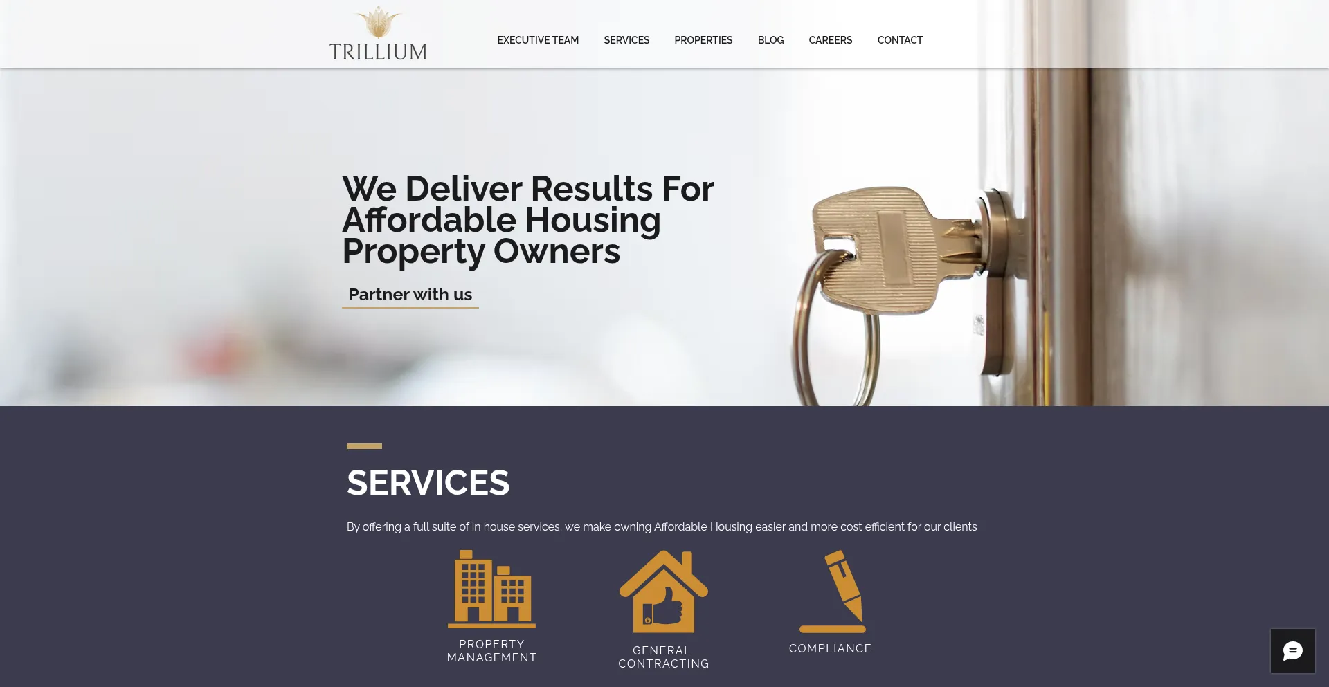 Website screenshot of Trillium-pm.com