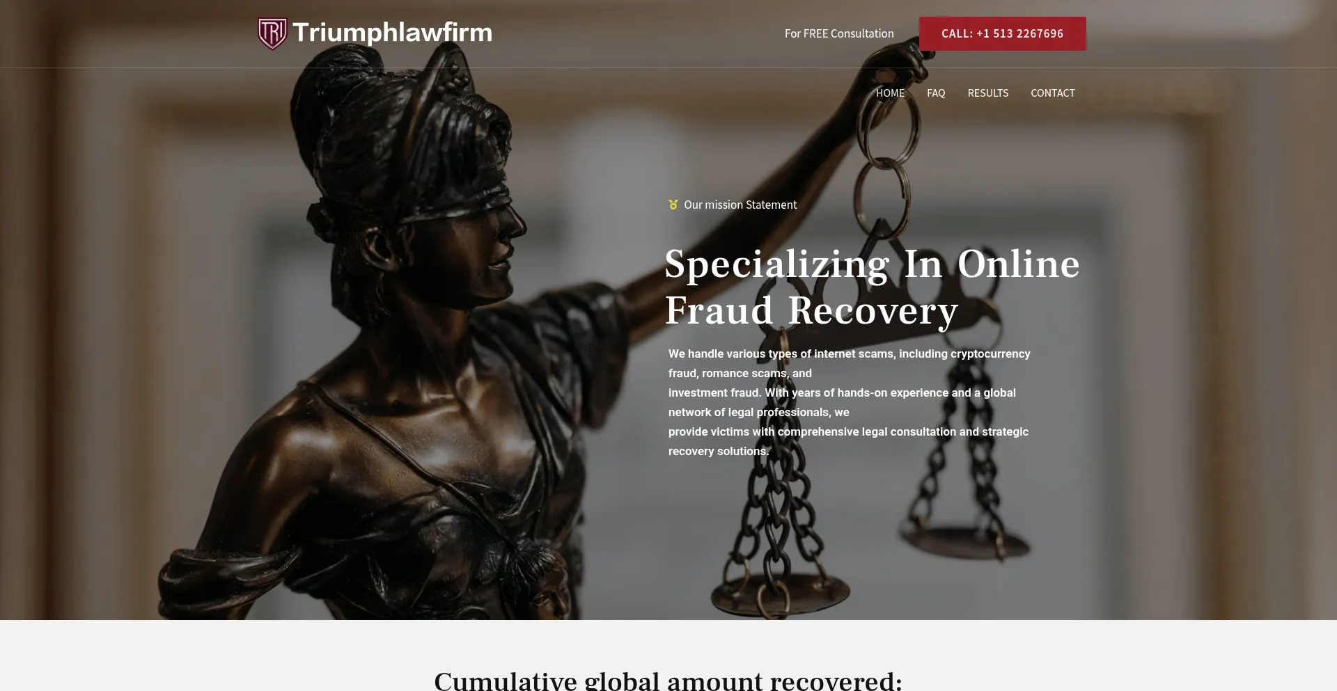 Website screenshot of Triumphlawfirm.com