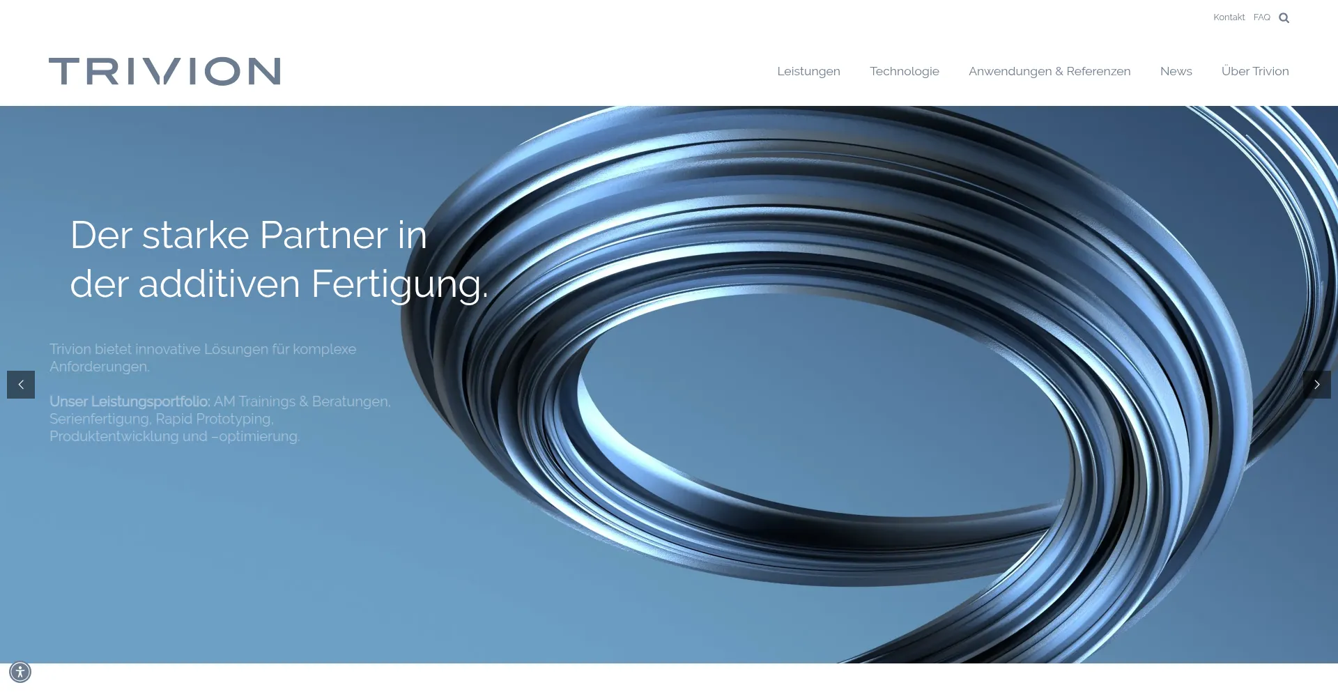 Website screenshot of Trivion.tech