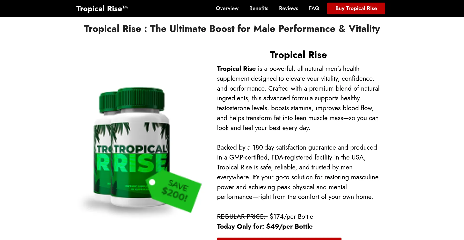 Website screenshot of Tropicalrises.com