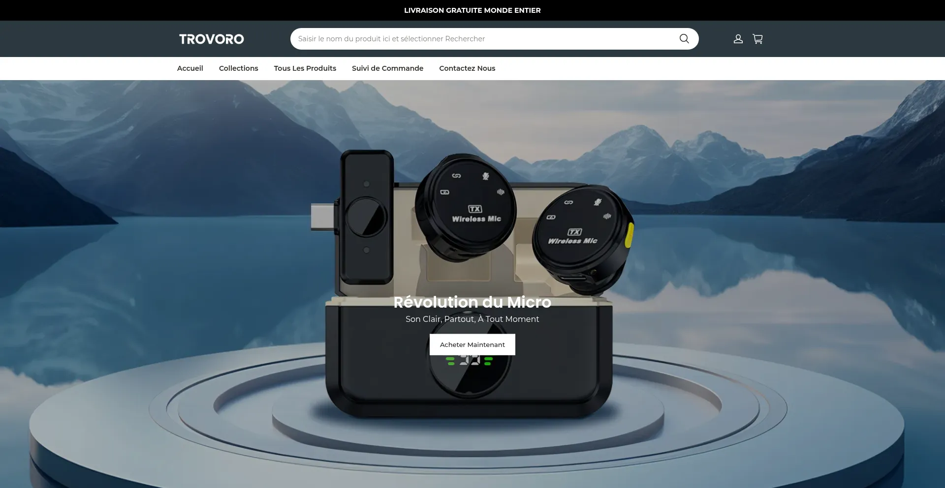 Website screenshot of Trovoro.fr