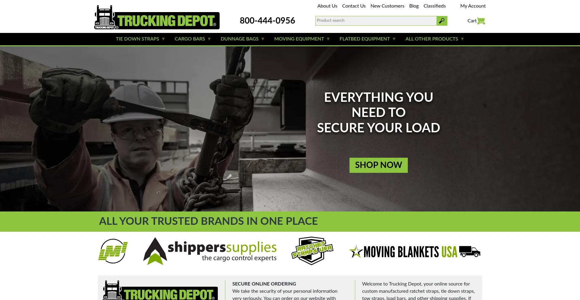 Website screenshot of Truckingdepot.com