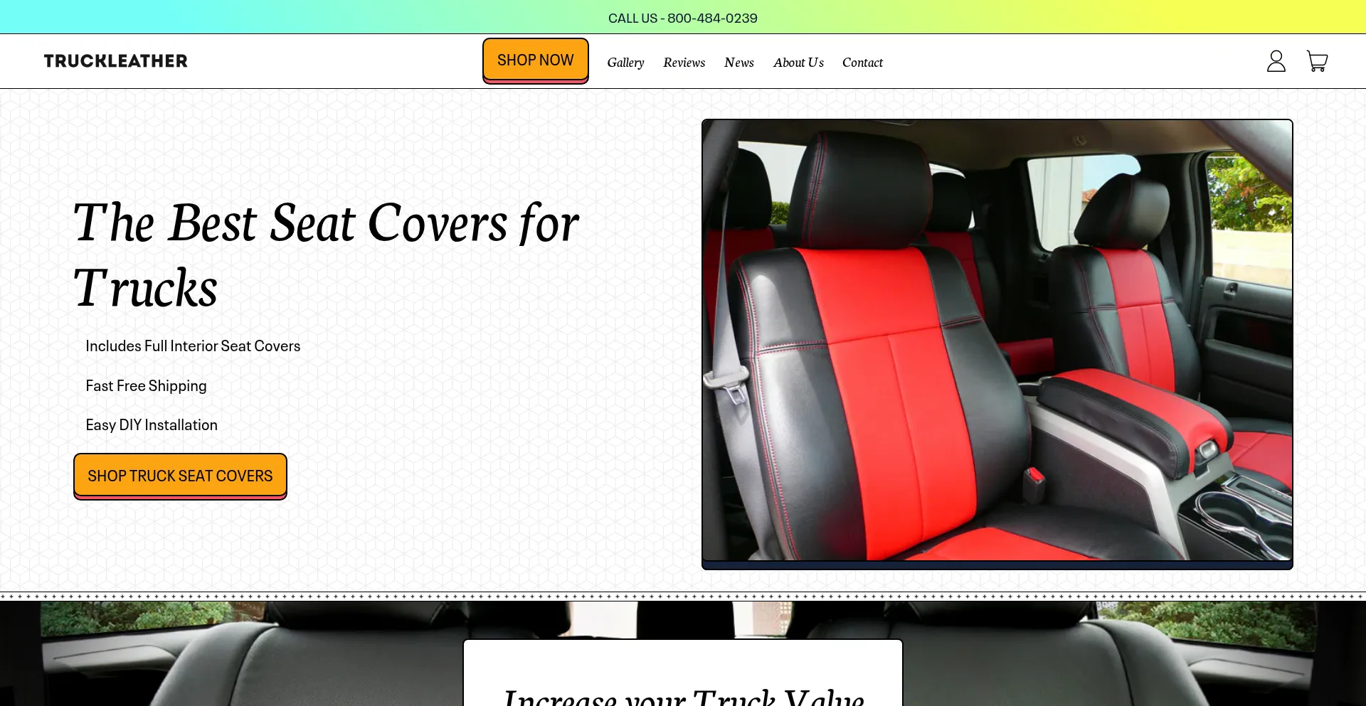 Website screenshot of Truckleather.com