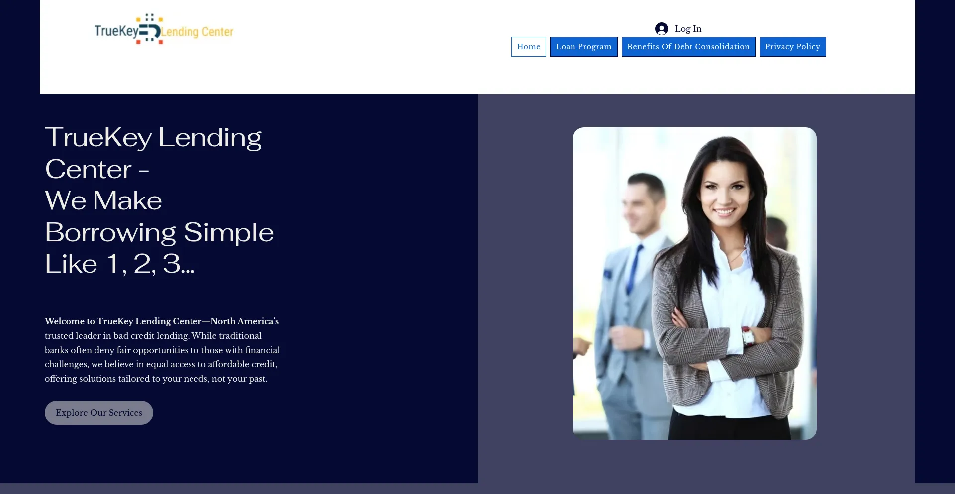 Website screenshot of Truekeycenter.com