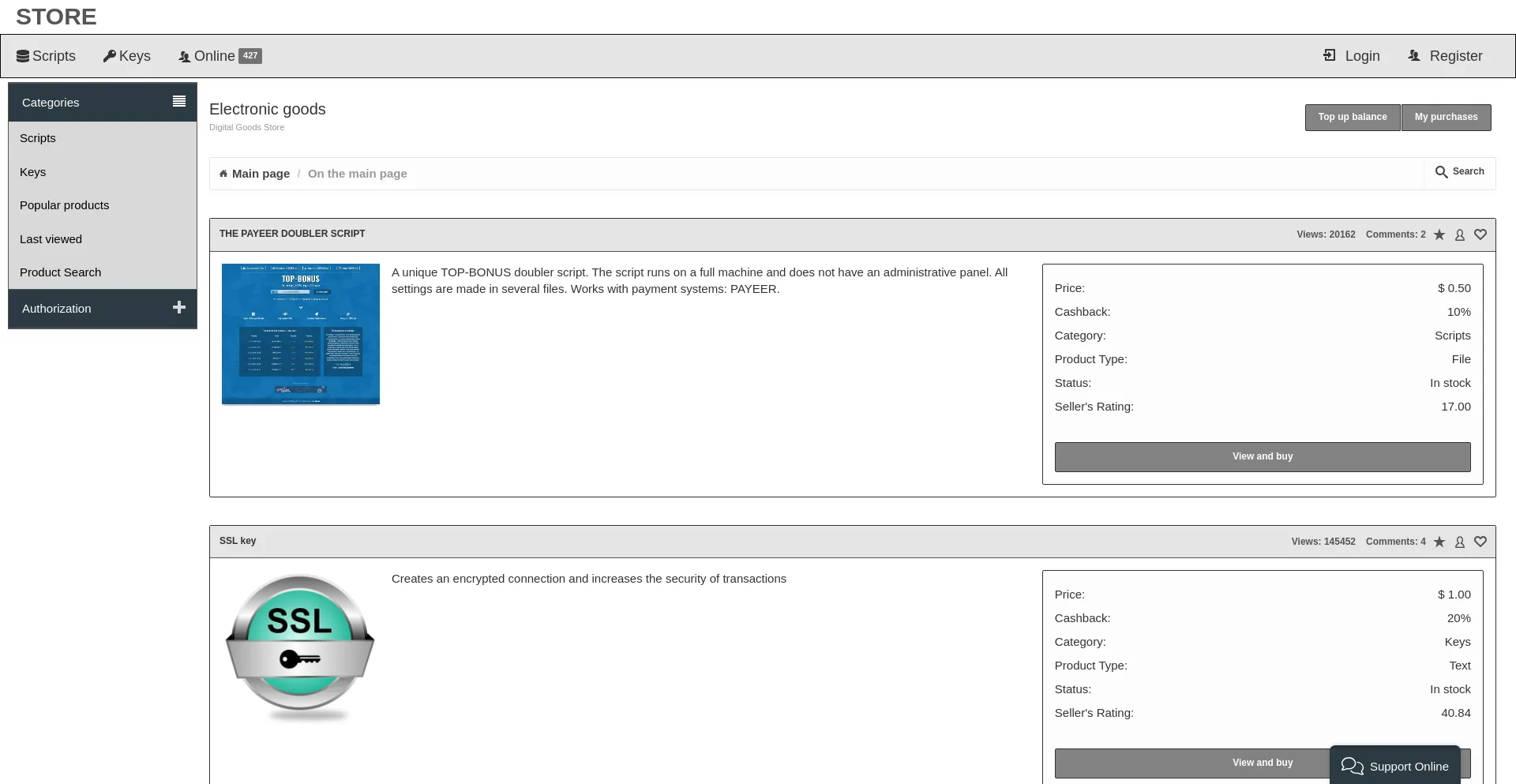 Website screenshot of Trustok.store