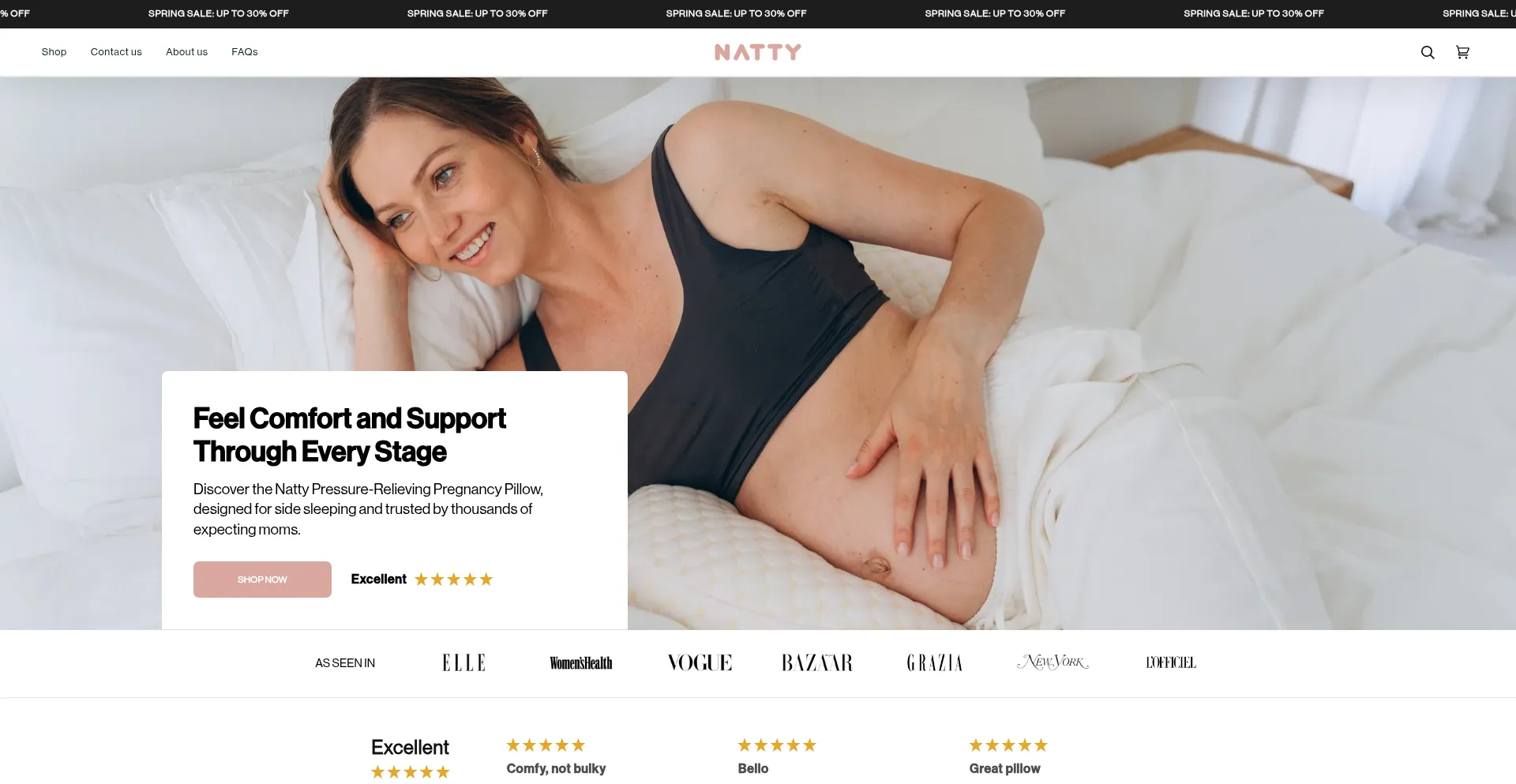 Website screenshot of Try-natty.com