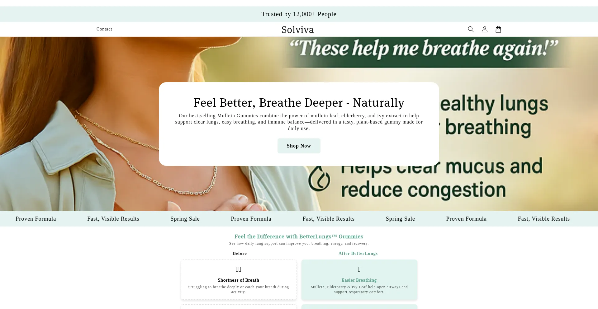 Website screenshot of Trysolviva.com