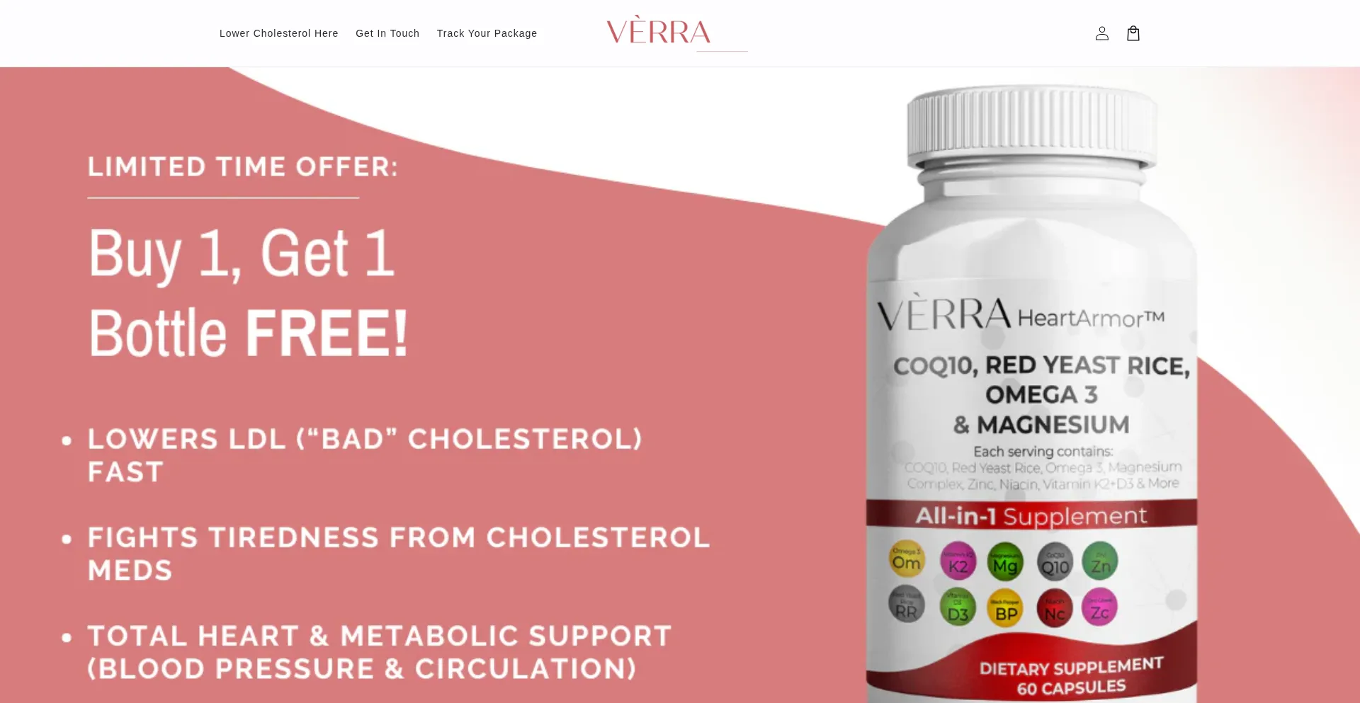 Website screenshot of Tryverra.com