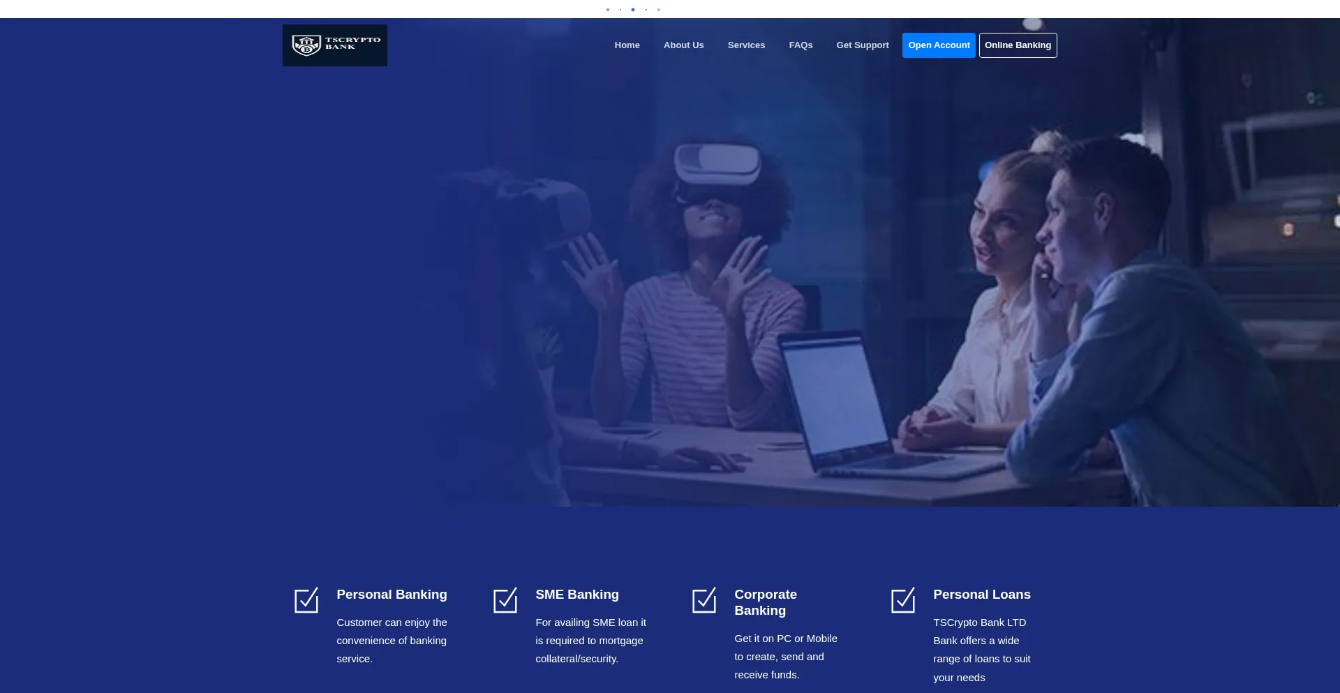 Website screenshot of Tscryptobank.com