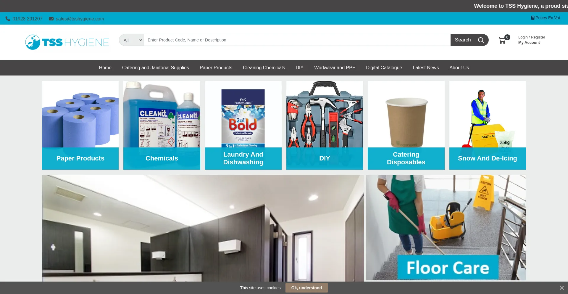 Website screenshot of Tsshygiene.com