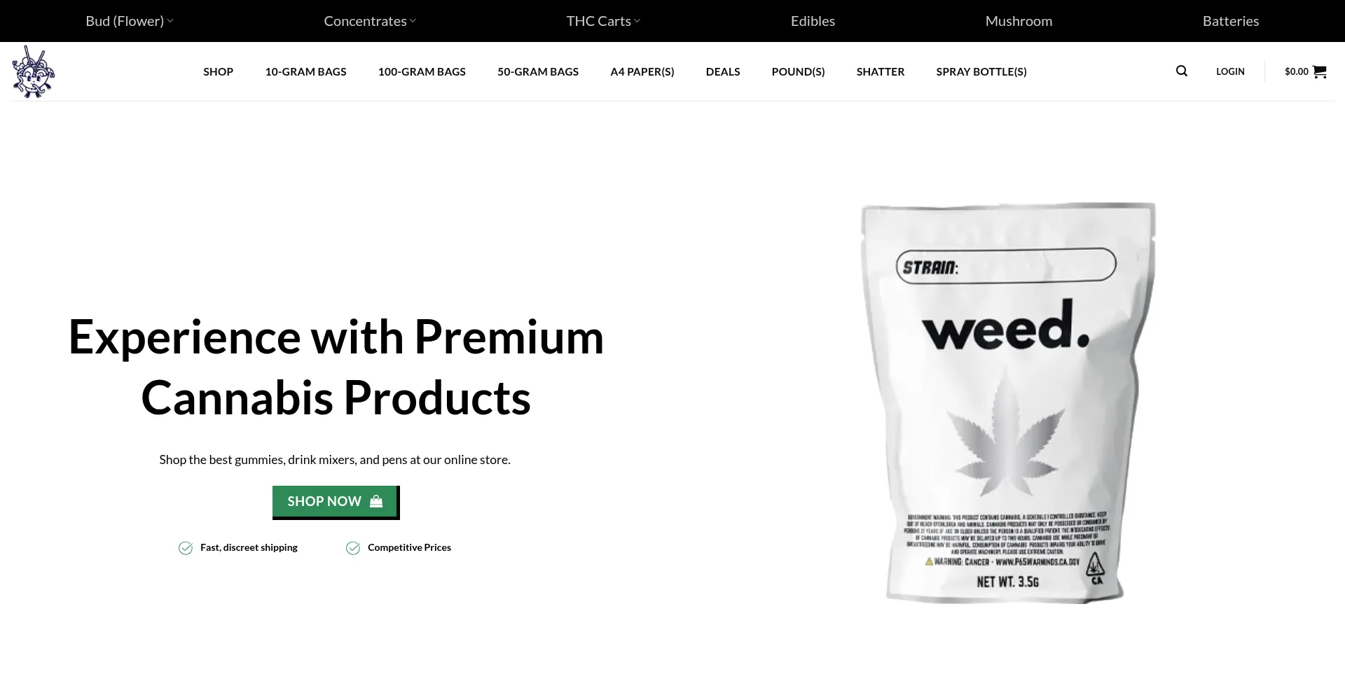 Website screenshot of Tumblweed.org