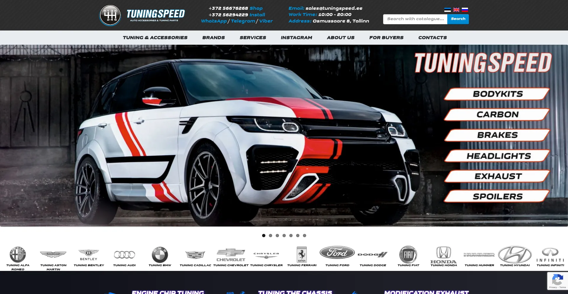 Website screenshot of Tuningspeed.ee